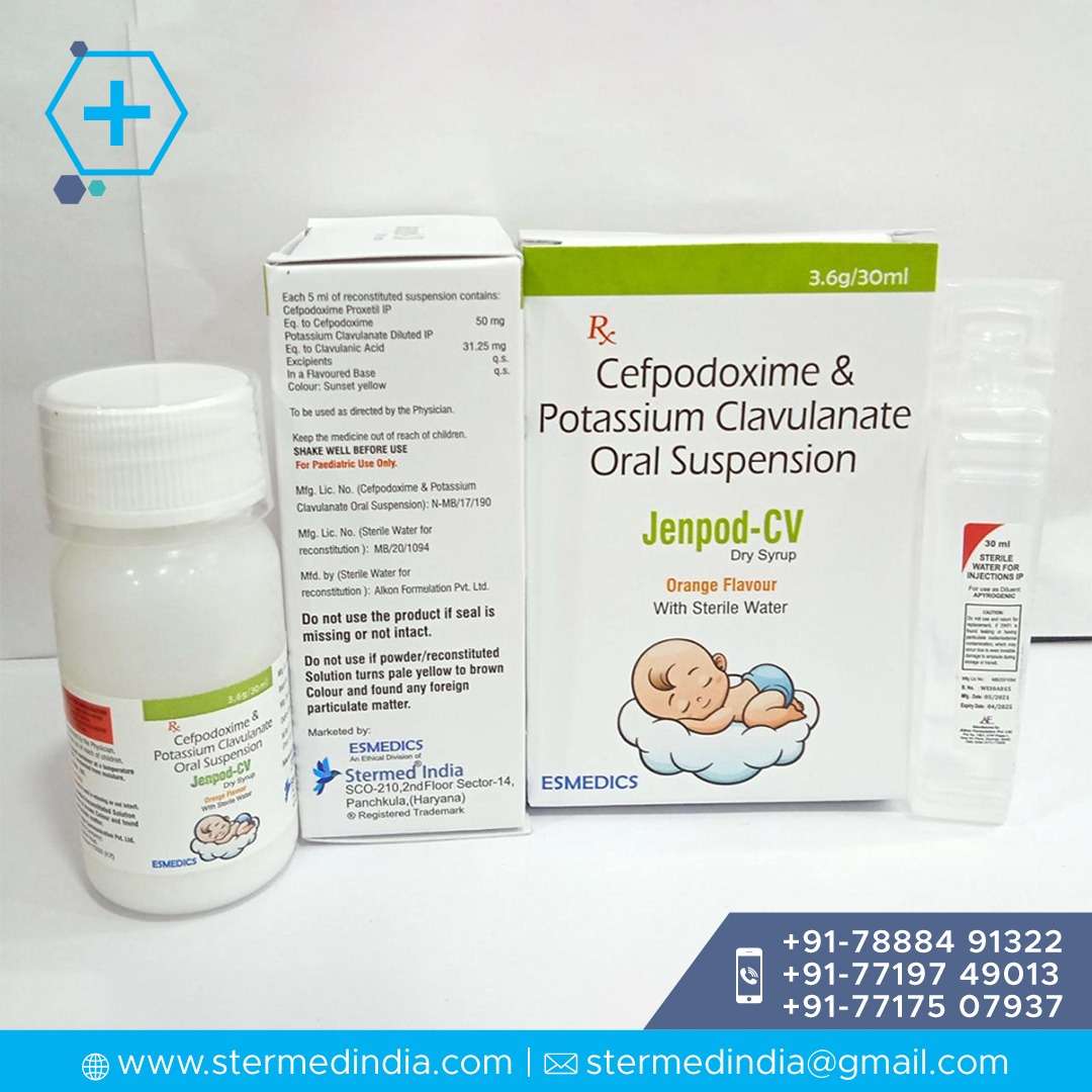 cefpodoxime 50mg + clavulnic acid 31.25mg dry syrup(with water)