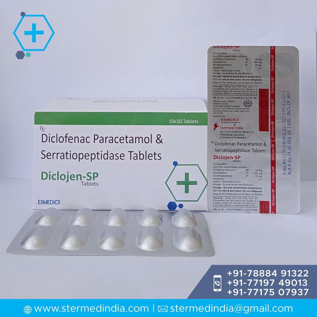 diclofenac + paracetamol + serratiopeptidase