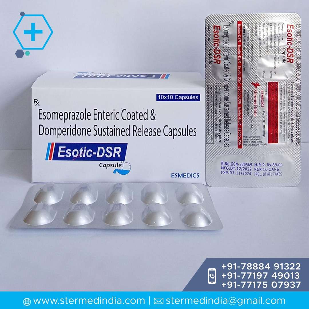 esomprazole (ec) 40 mg + domperidone (sr) 30 mg