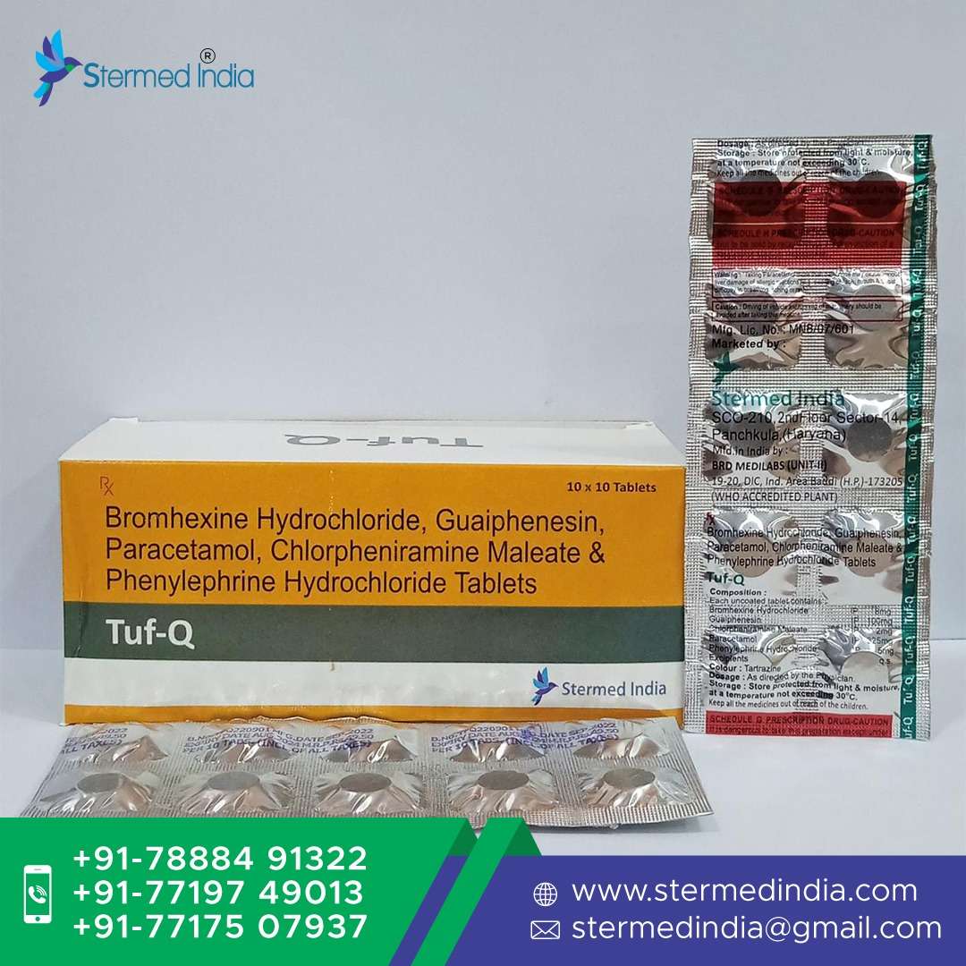 bromhexine, hydrochloride, guaiphenesin, paracetamol, chlorpheniramine maleate & phenylephrine hydrochloride tablets