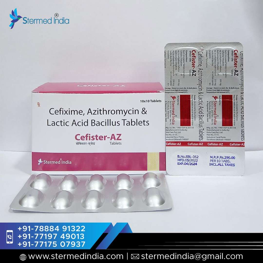 cefixime 200 mg + azithromycin 250 mg +lactic acid bacillus