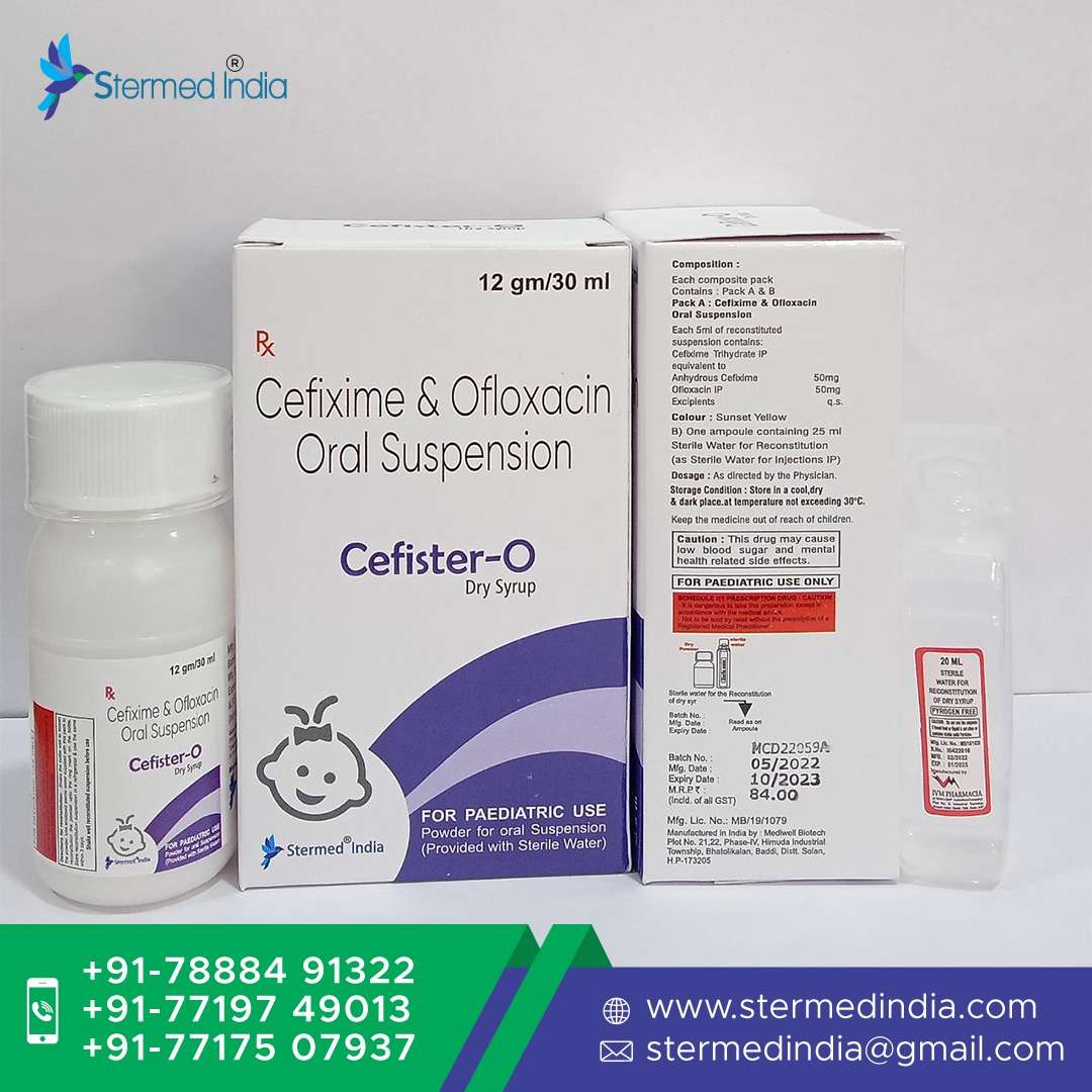 cefixime & ofloxacin oral suspension(with water)