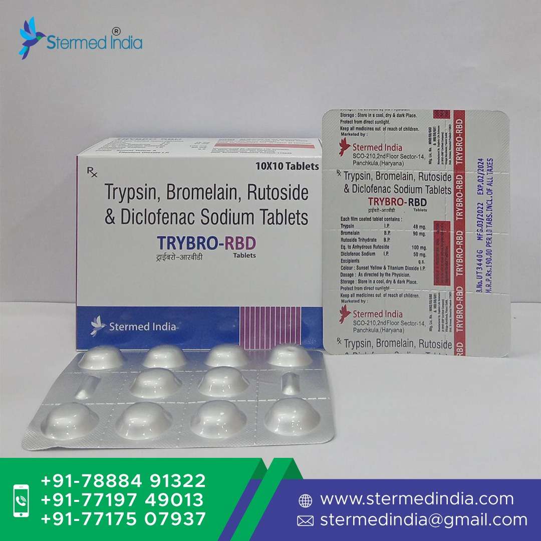trypsin, bromelain, rutoside trihydrate & diclofenac sodium
