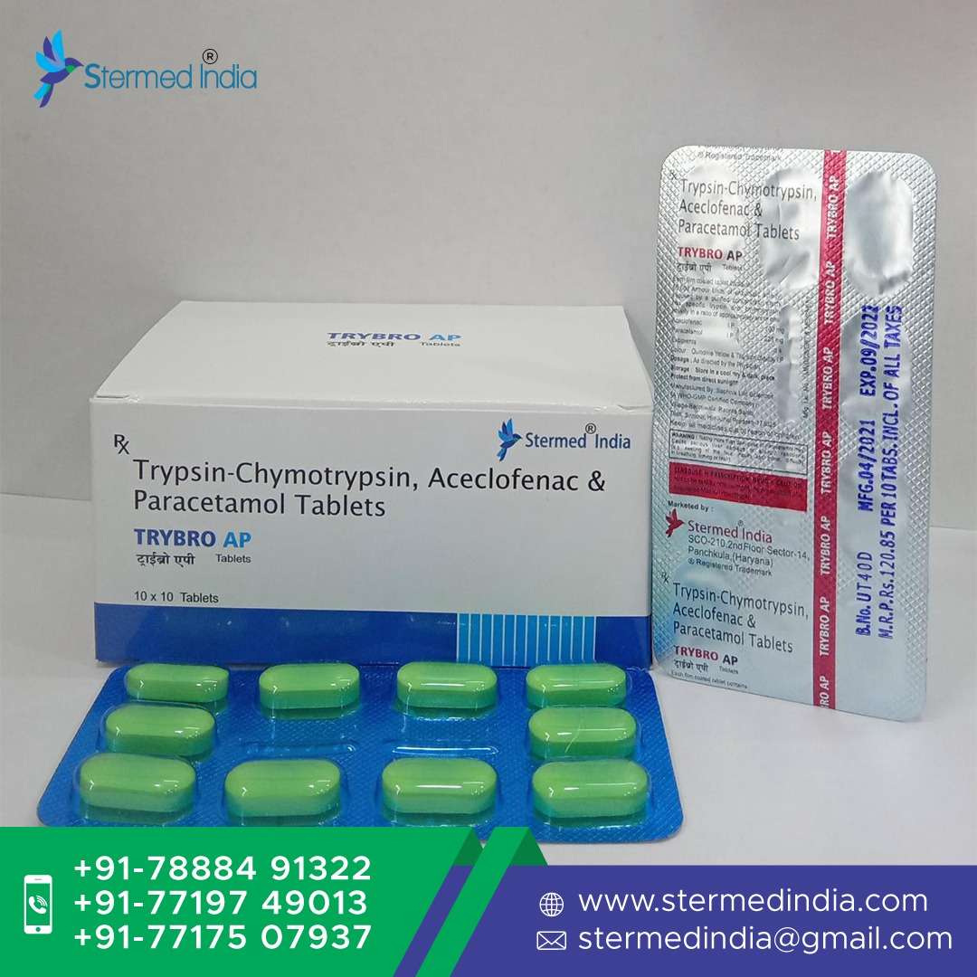 trypsin-chymotrypsin,aceclofenac&paracetamol tablet