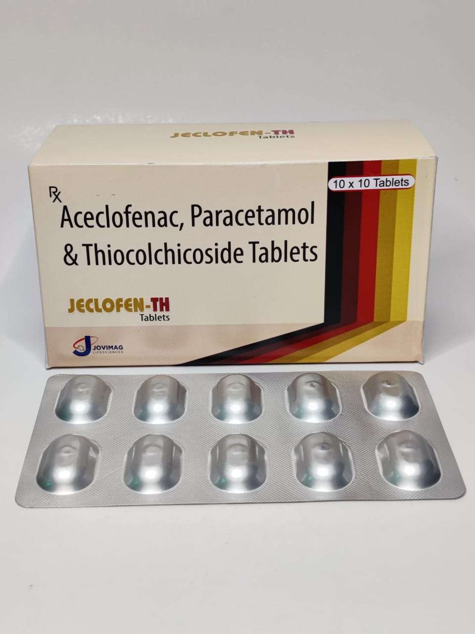 aceclofenac 100 +para 325 +thichlochioside  4 mg