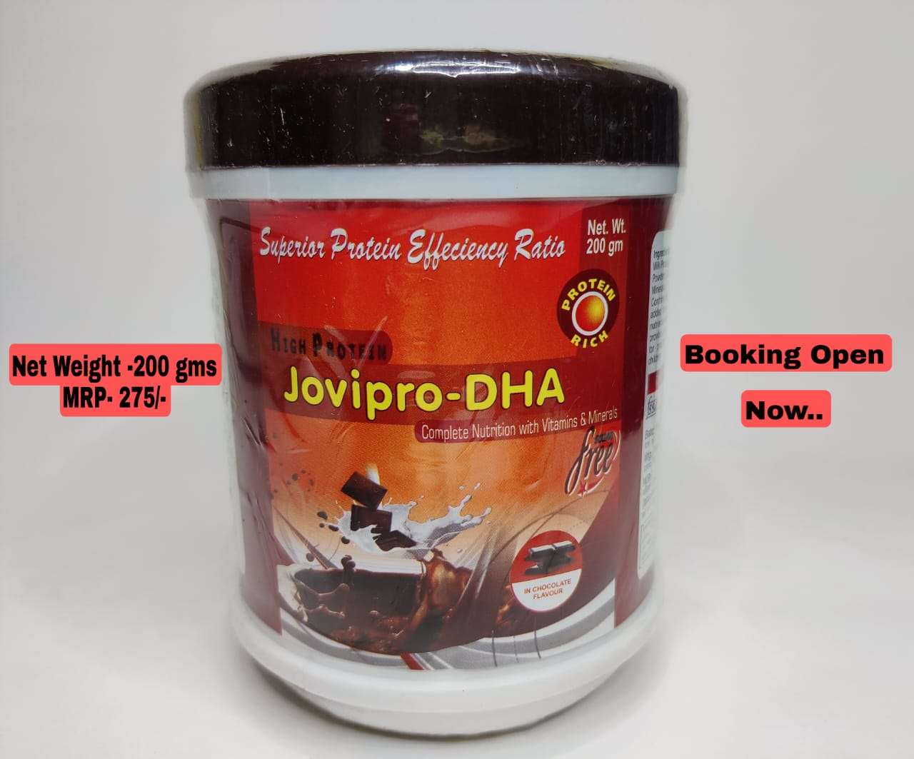 protein powder with dha 200 gm (choc0late flavour) sugar free