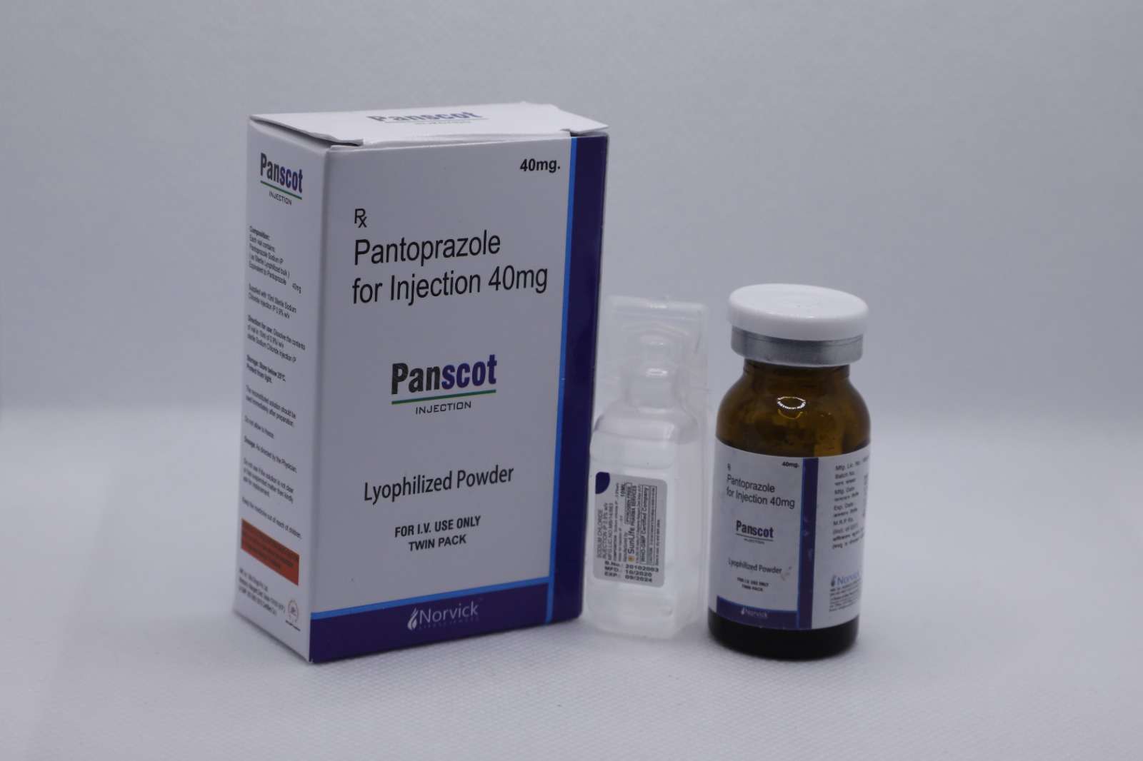 pantoprazole 40 mg. with wfi