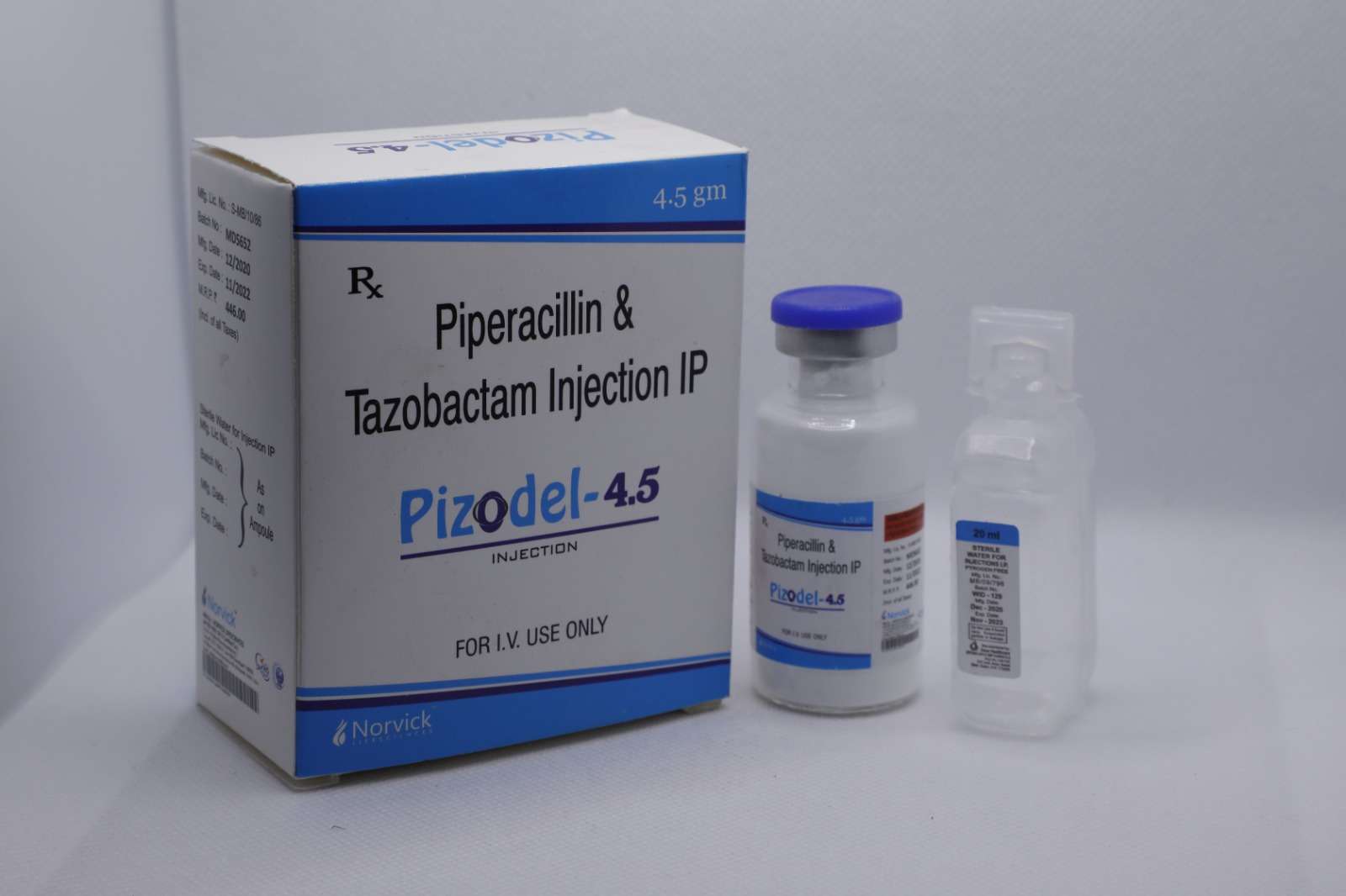 piperacillin 4mg + tazobactum 500 mg