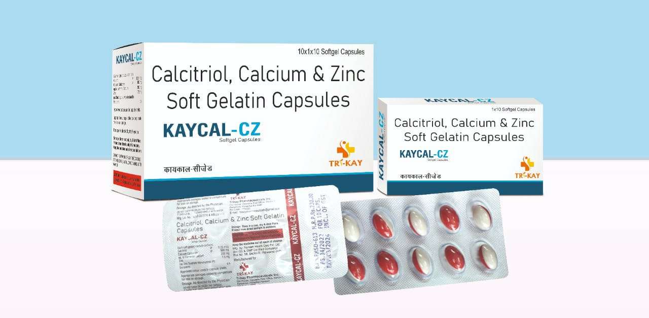 calcitriol 0.25 mcg + calcium carbonate 500 mg + calcium 200 mg
+ zinc sulphate 7.5 mg