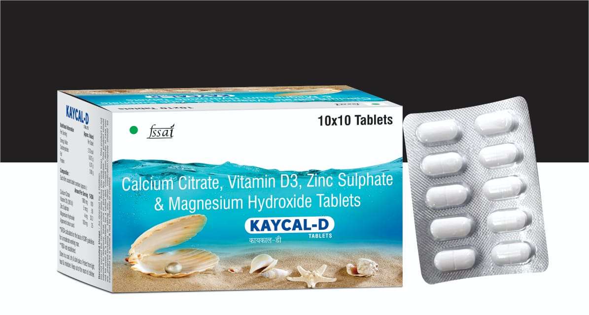 calcium citrate 1000 mg + vitamin d3 200 mg + zinc
sulphate 4 mg + zinc magnesium hydroxide 100 mg