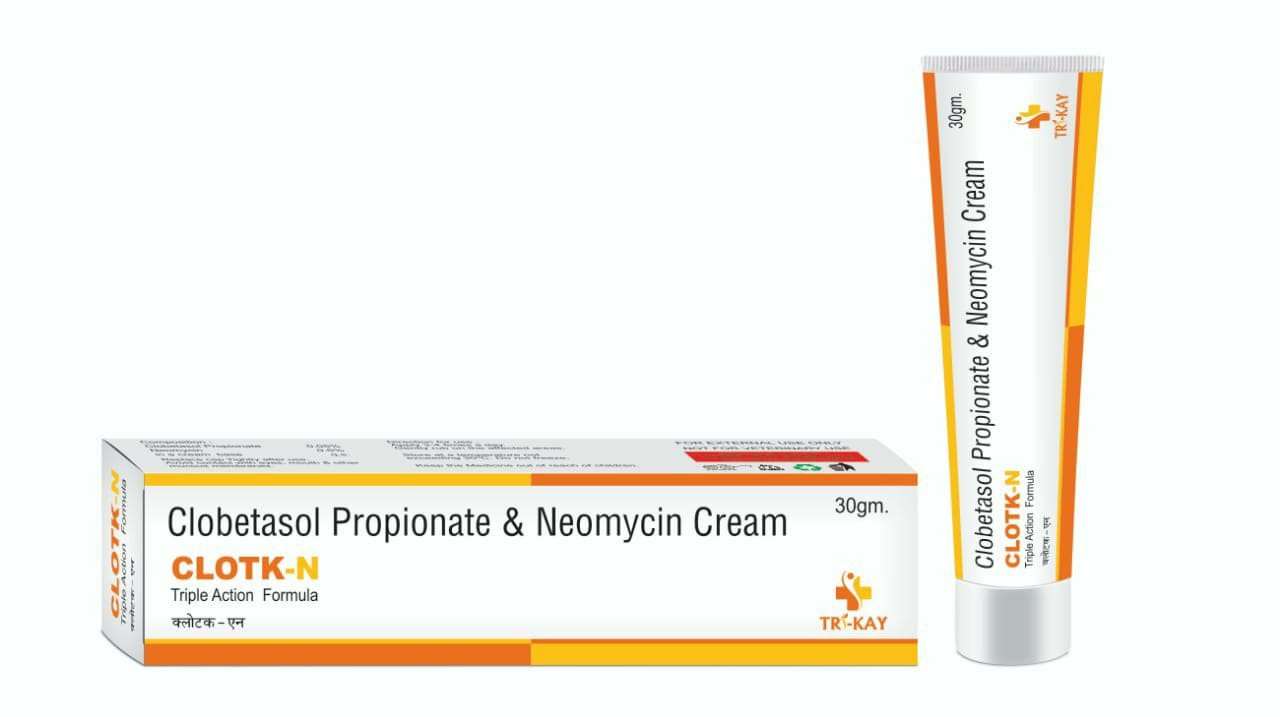 clobetasol propionate 0.05% w/w + neomycin 0.5%
w/w cream base