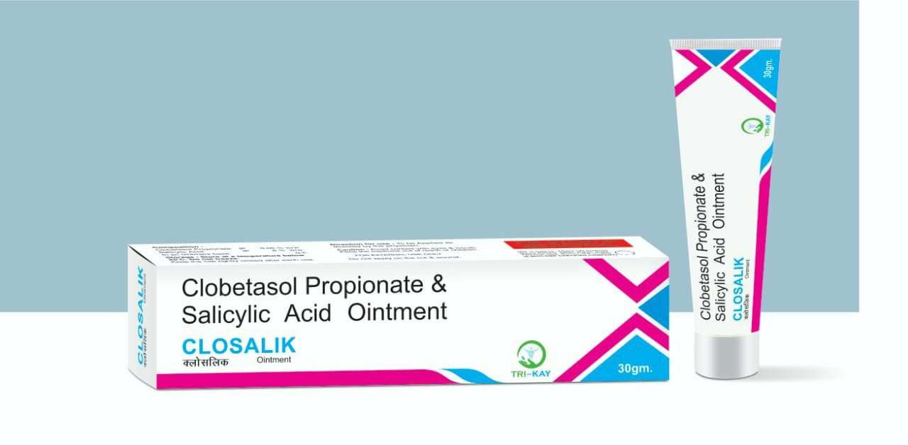 clobetasol propionate 0.05% w/w + salicylic acid 6%
w/w ointment base