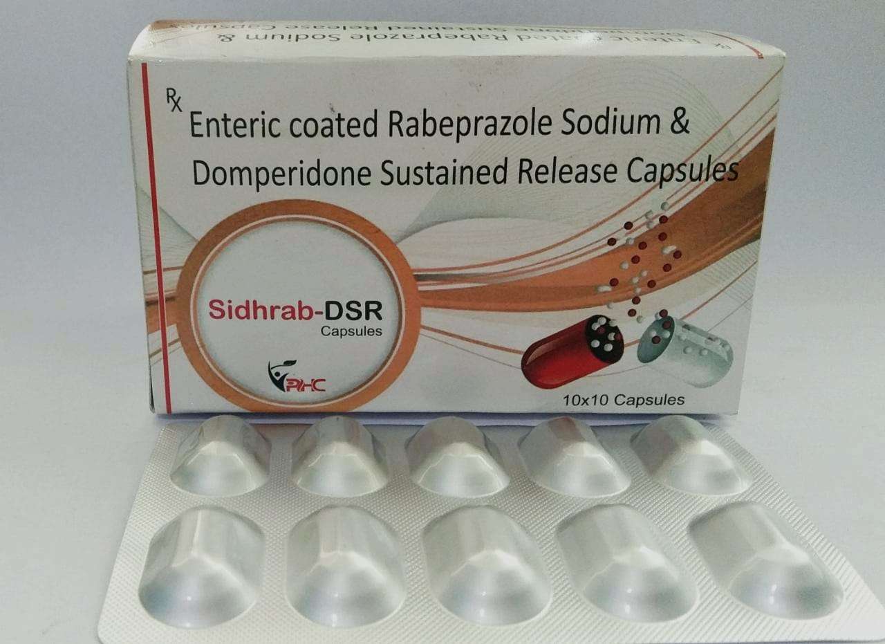 each hard gelatin capsule contains:-rabeprazole sodium 20mg (ec)+domperidone