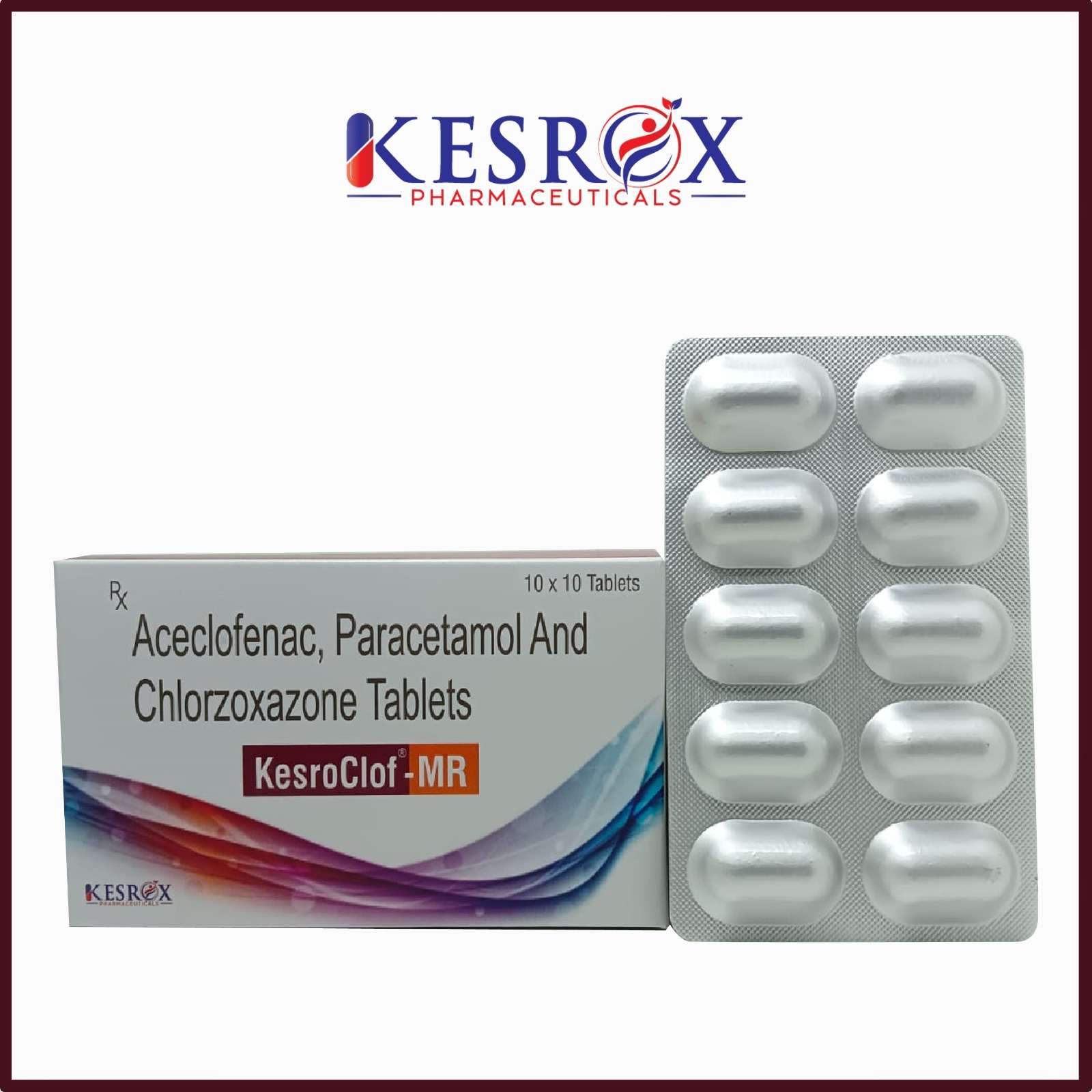 aceclofenac 100mg, paracetamol  325 mg &chlorzoxazone 250 mg  tablet