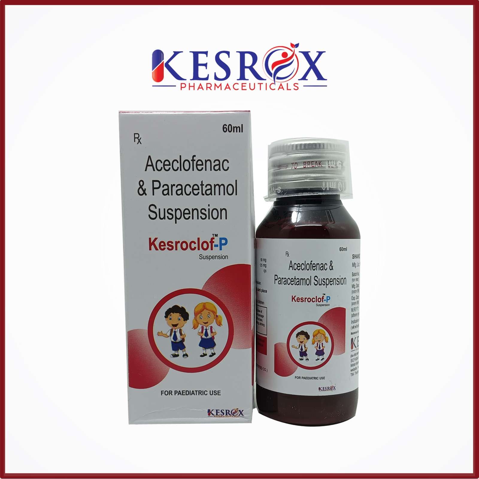 aceclofenac 50 mg & paracetamol 125 mg  suspension