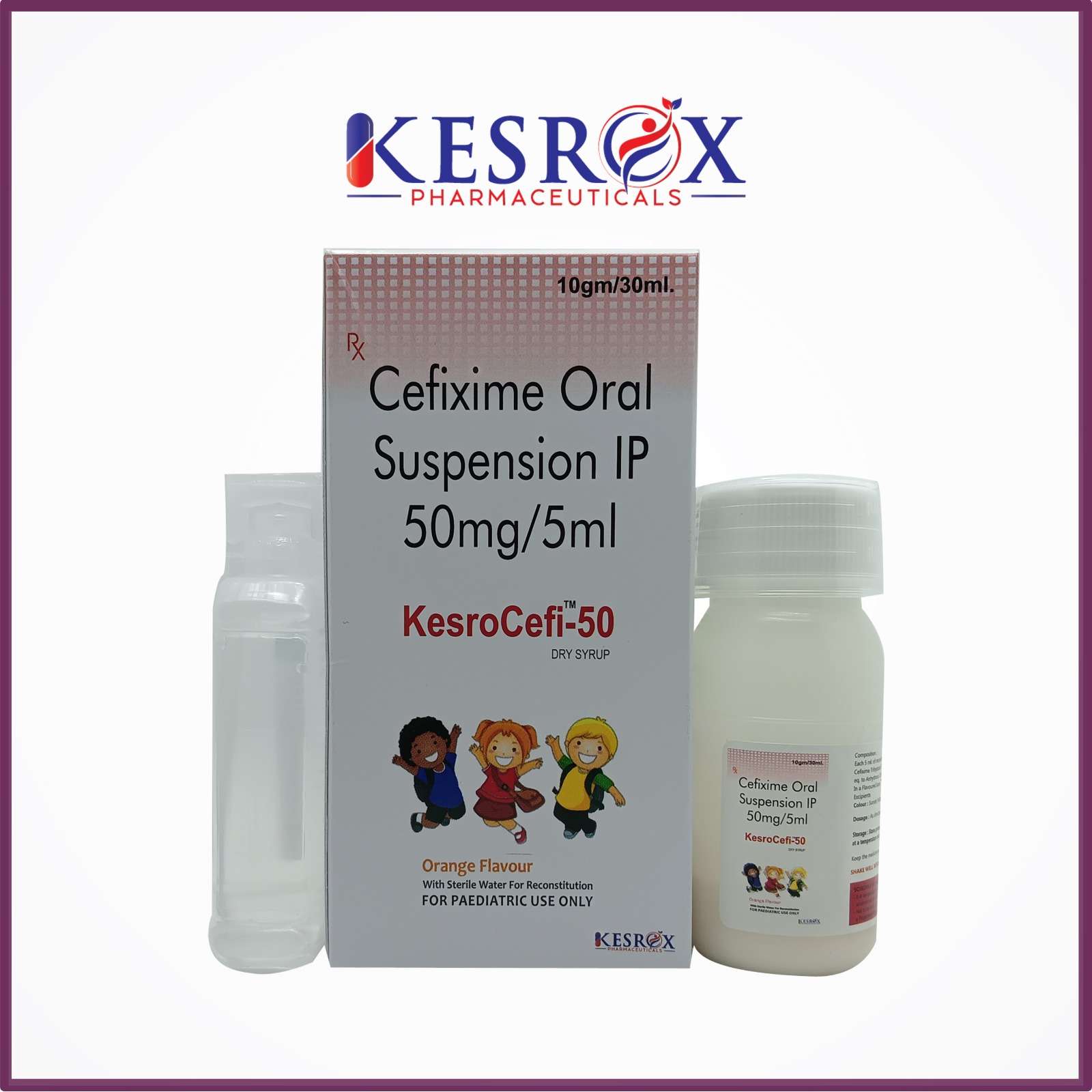 cefixime 50 dry suspension  [with water]