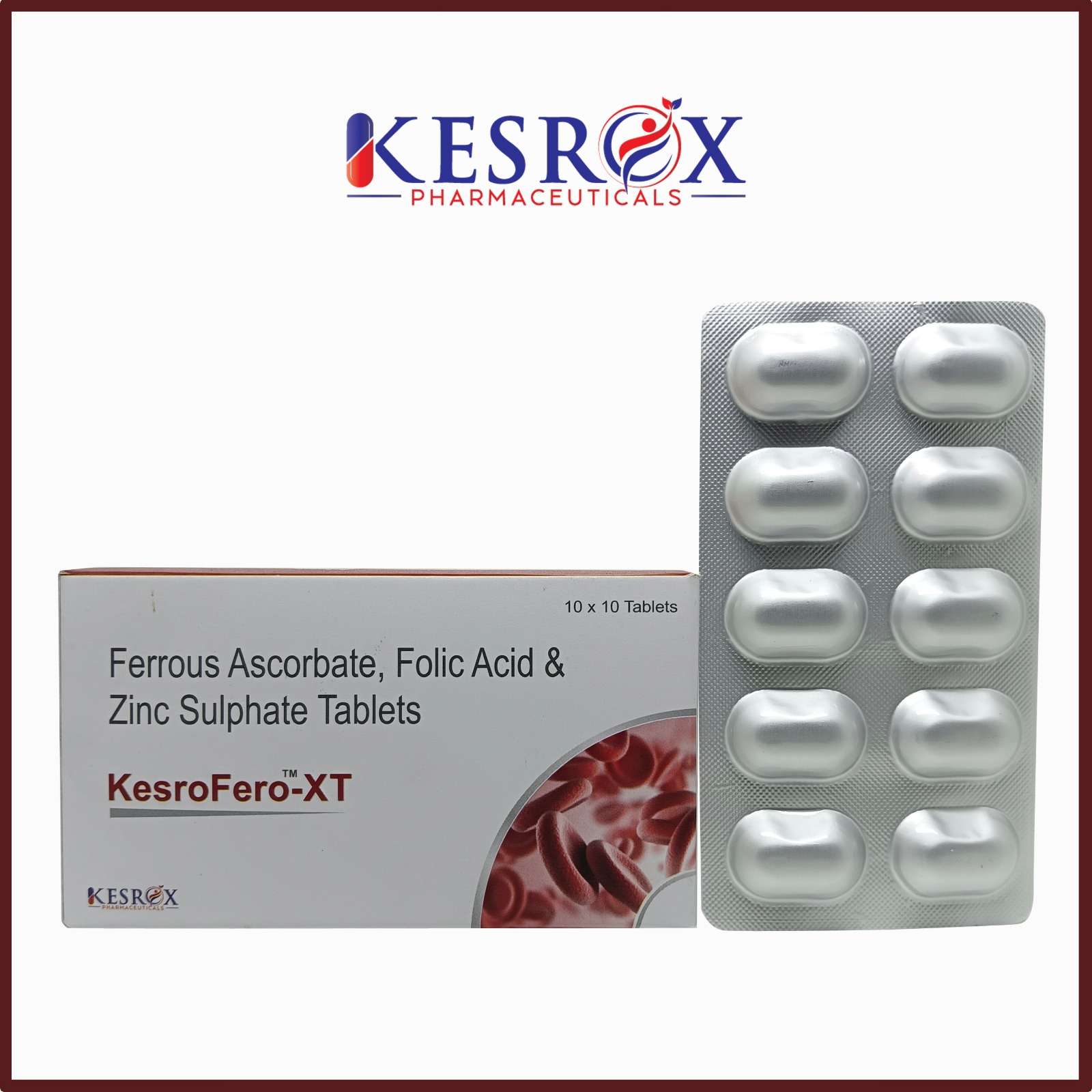 ferrous ascorbate 100 mg, folic acid 1.5mg & zinc sulphate monohydrate 22.5mg tablet