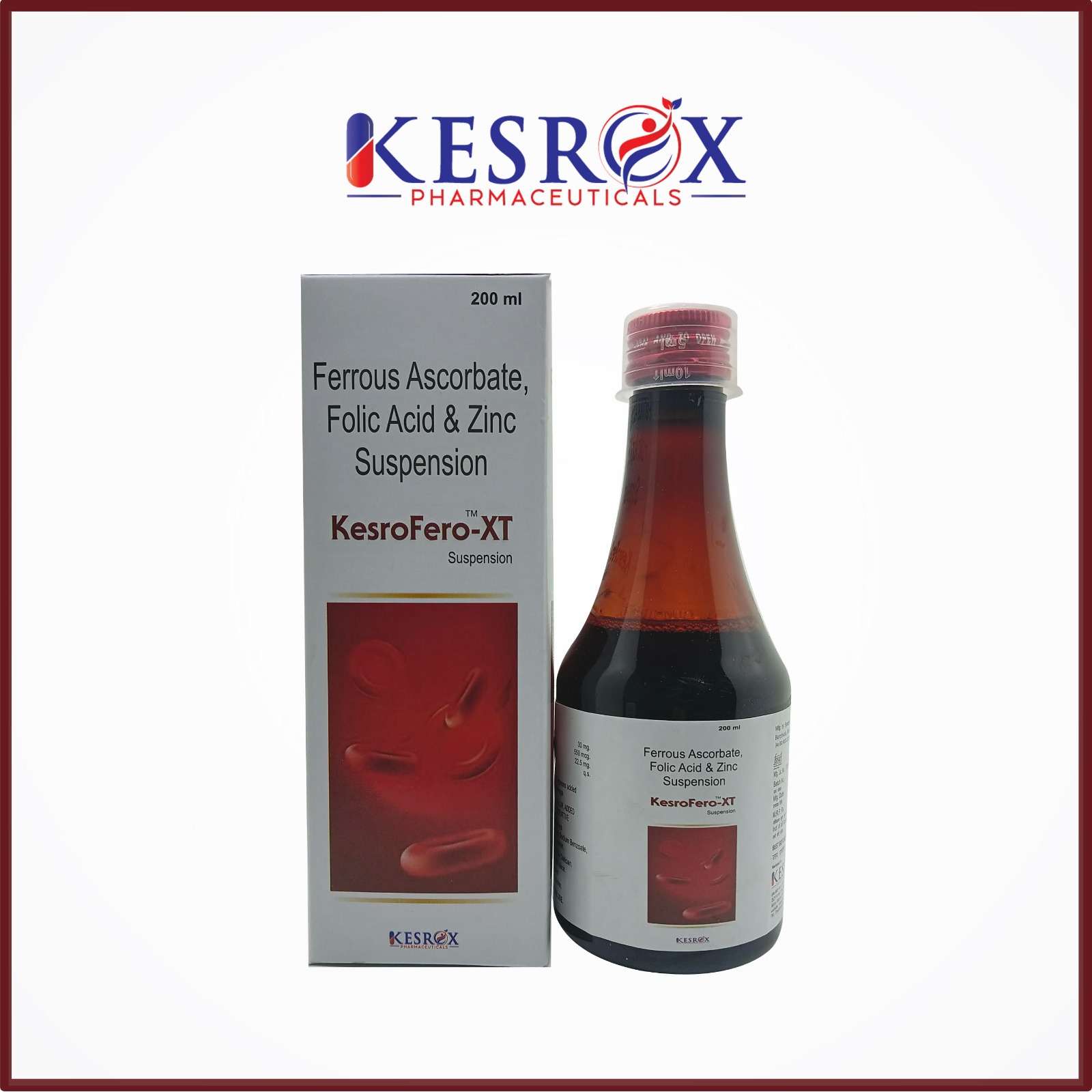 ferrous ascorbate 30 mg + folic acid 550 mcg + zinc- 22.5mg  syrup
