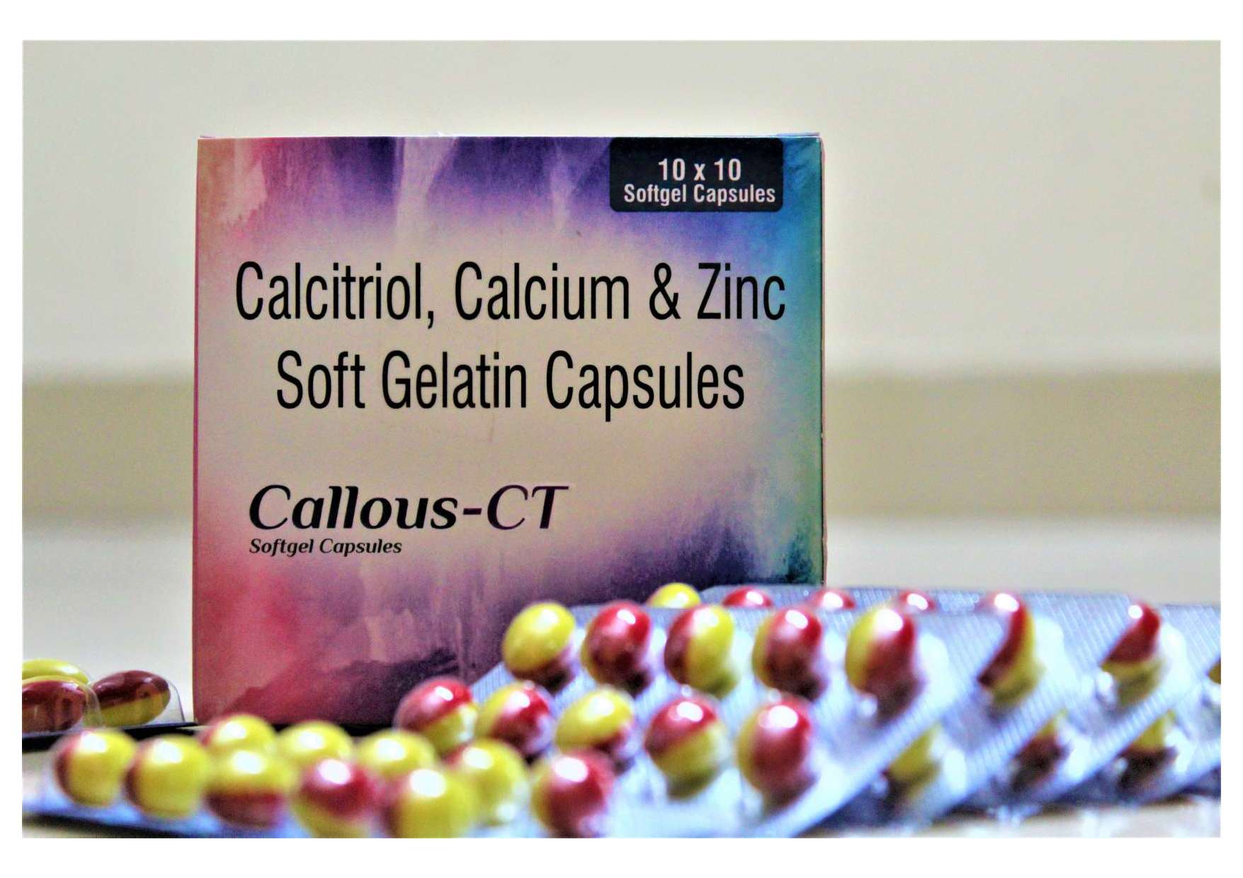 calcitriol 0.25 mcg + calcium carbonate 500
mg + zinc 7.5 mg