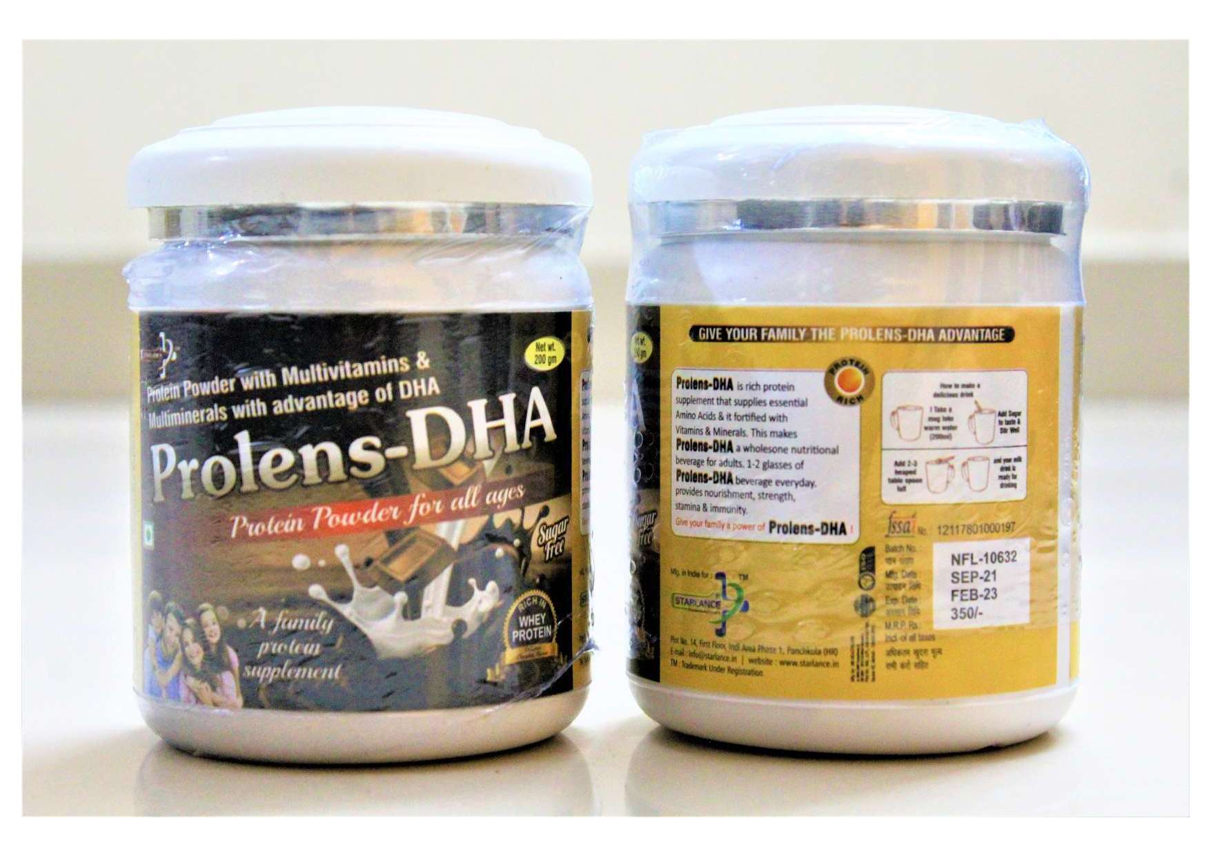 protein powder sugar free with dha
(chocolate flavour)