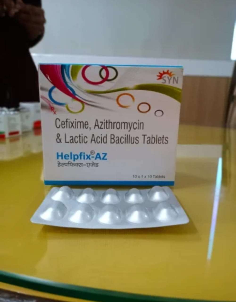 cefixime 200mg + azithromycin 250mg + lactic acid bac