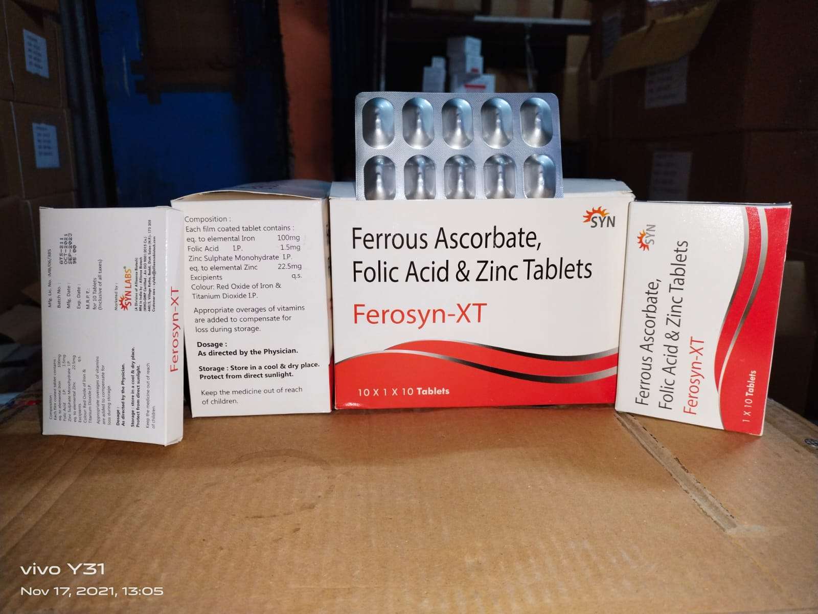 feerous ascorbate 100mg + folic acid 1.5mg + zinc 22.5