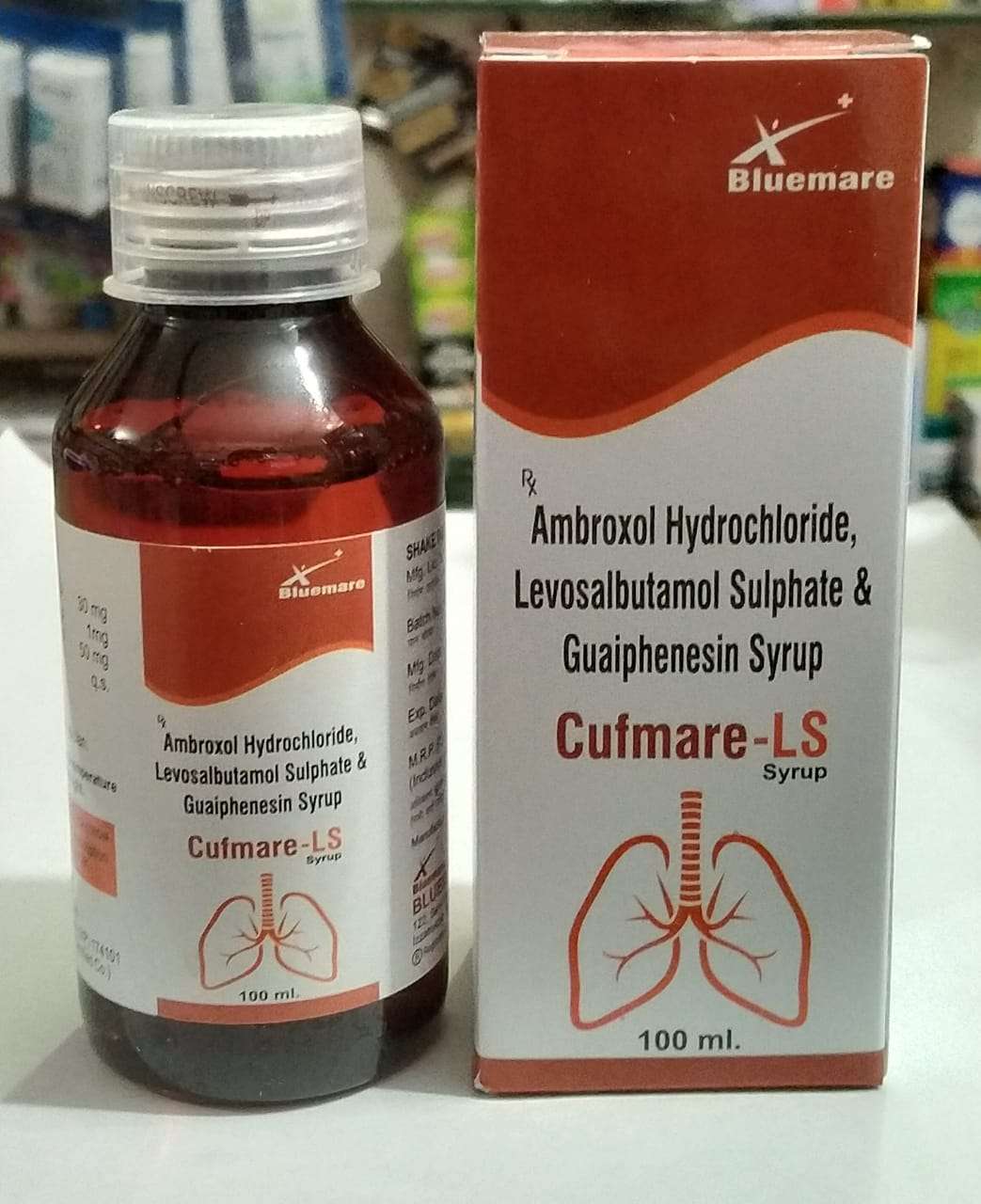 ambroxol hydrochloride 30mg+levosalbutamol sulphate 1mg+guaiphenesin 50mg