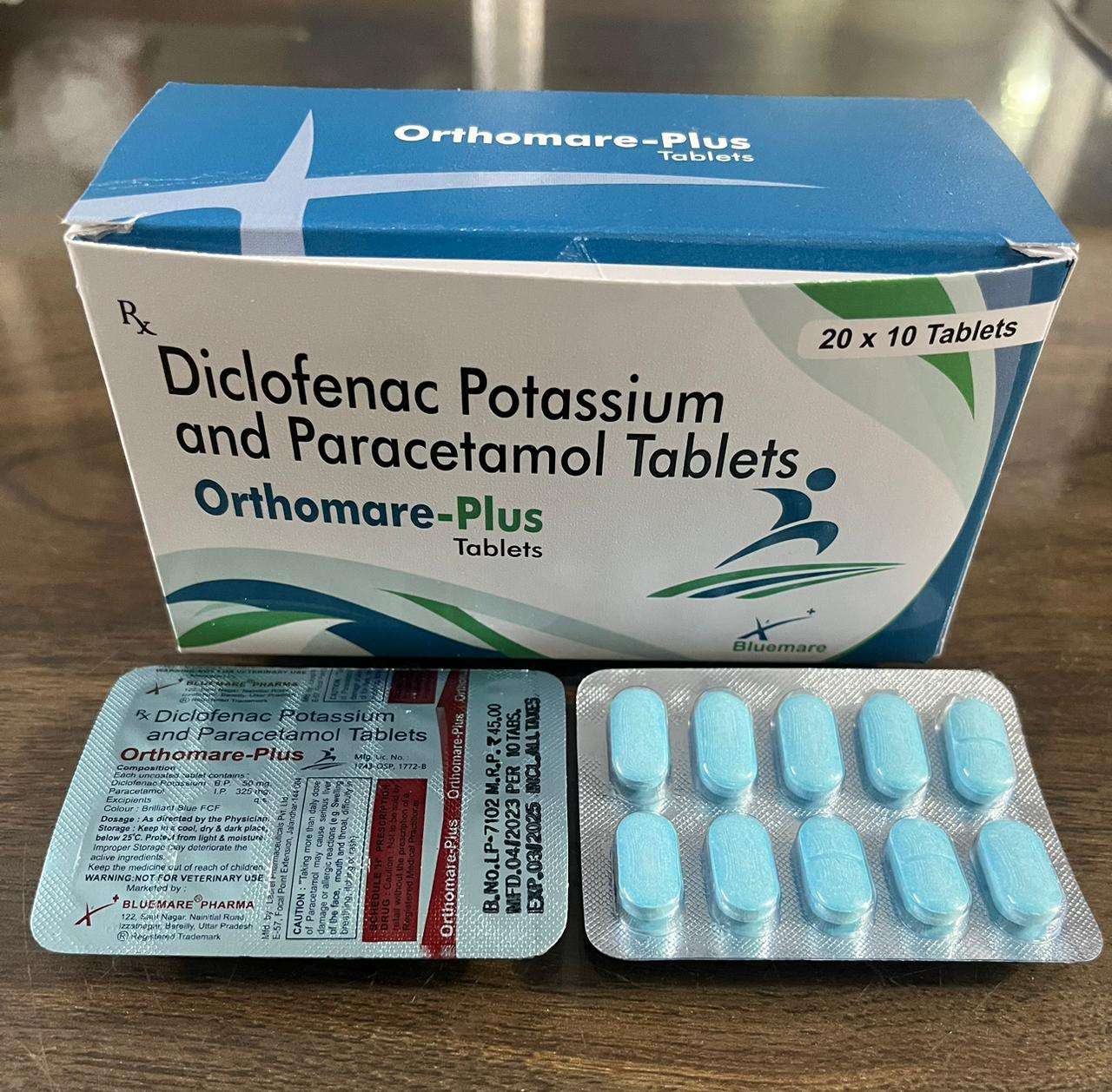 diclofenac potassium 50mg+paracetamol 325mg