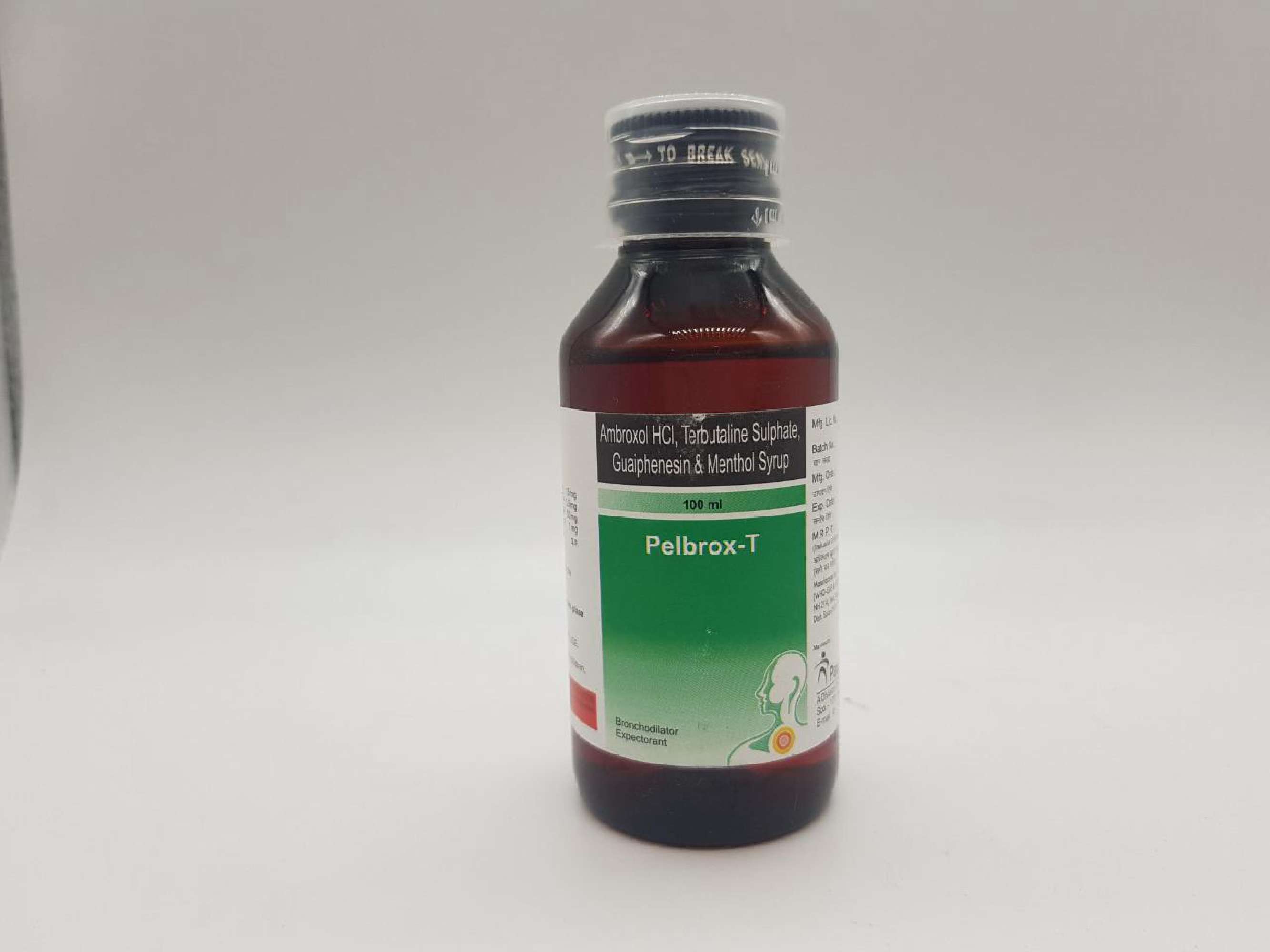ambroxol hcl.- 15 mg + terbutaline sulphate -1.50mg + guaiphenesin -50mg + menthol i.p.- 1 mg / 5ml