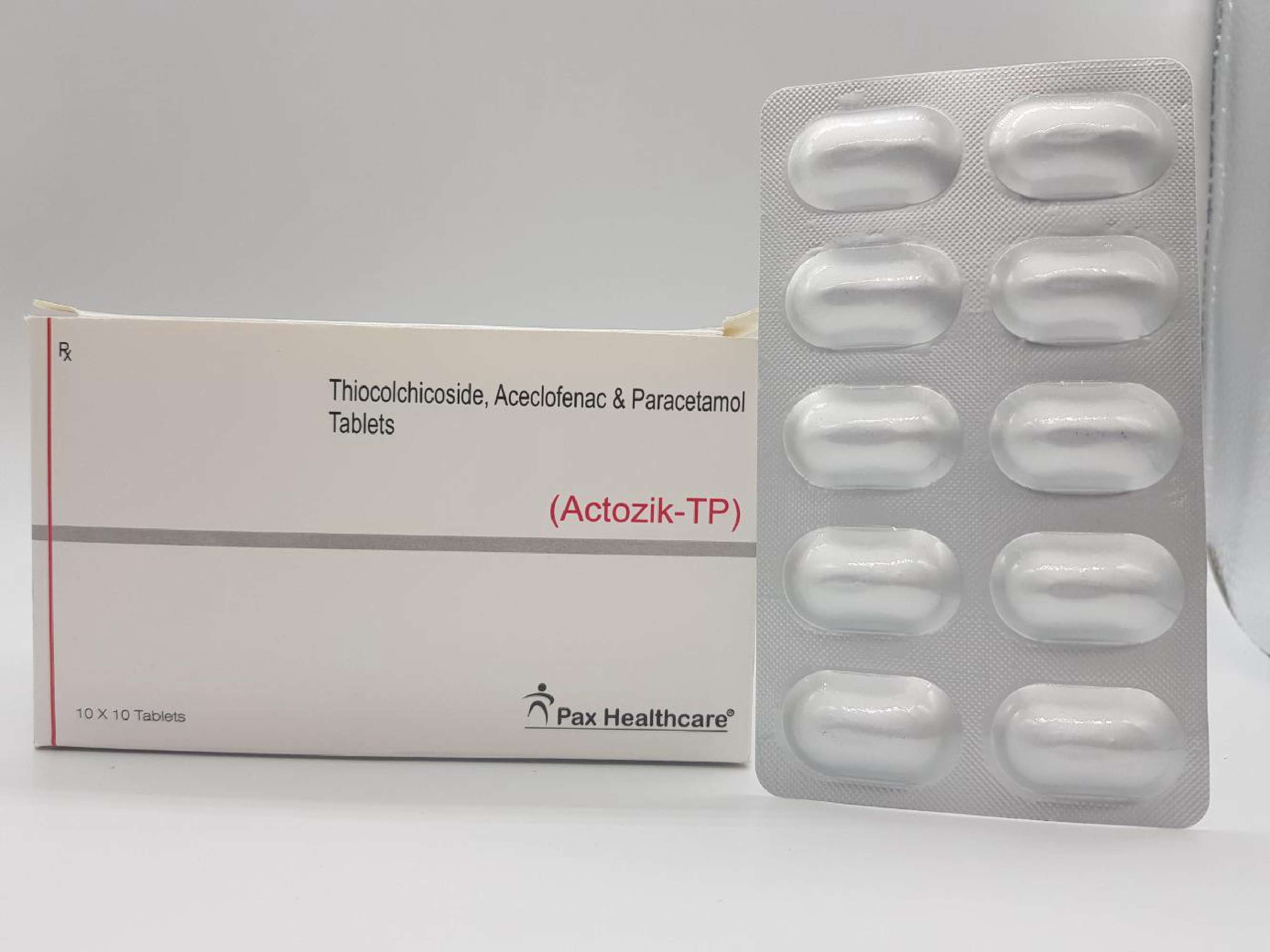 each film coated tablet contains: aceclofenac ip - 100 mg + paracetamol ip - 325 mg + thiocolchicoside ip - 4 mg