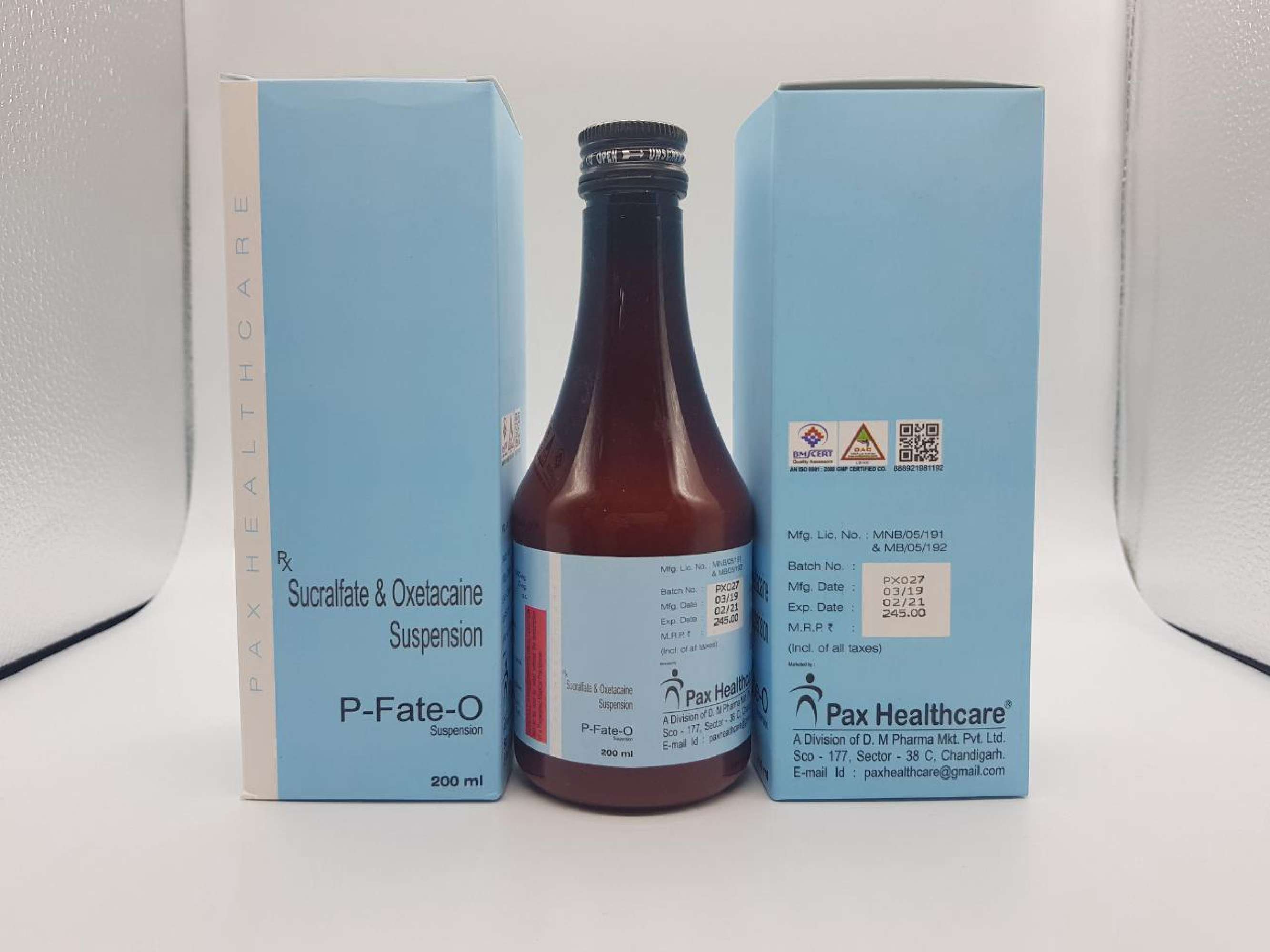 sucralfate 1000 mg + oxetacaine- 20 mg/ 10 ml. suspension
