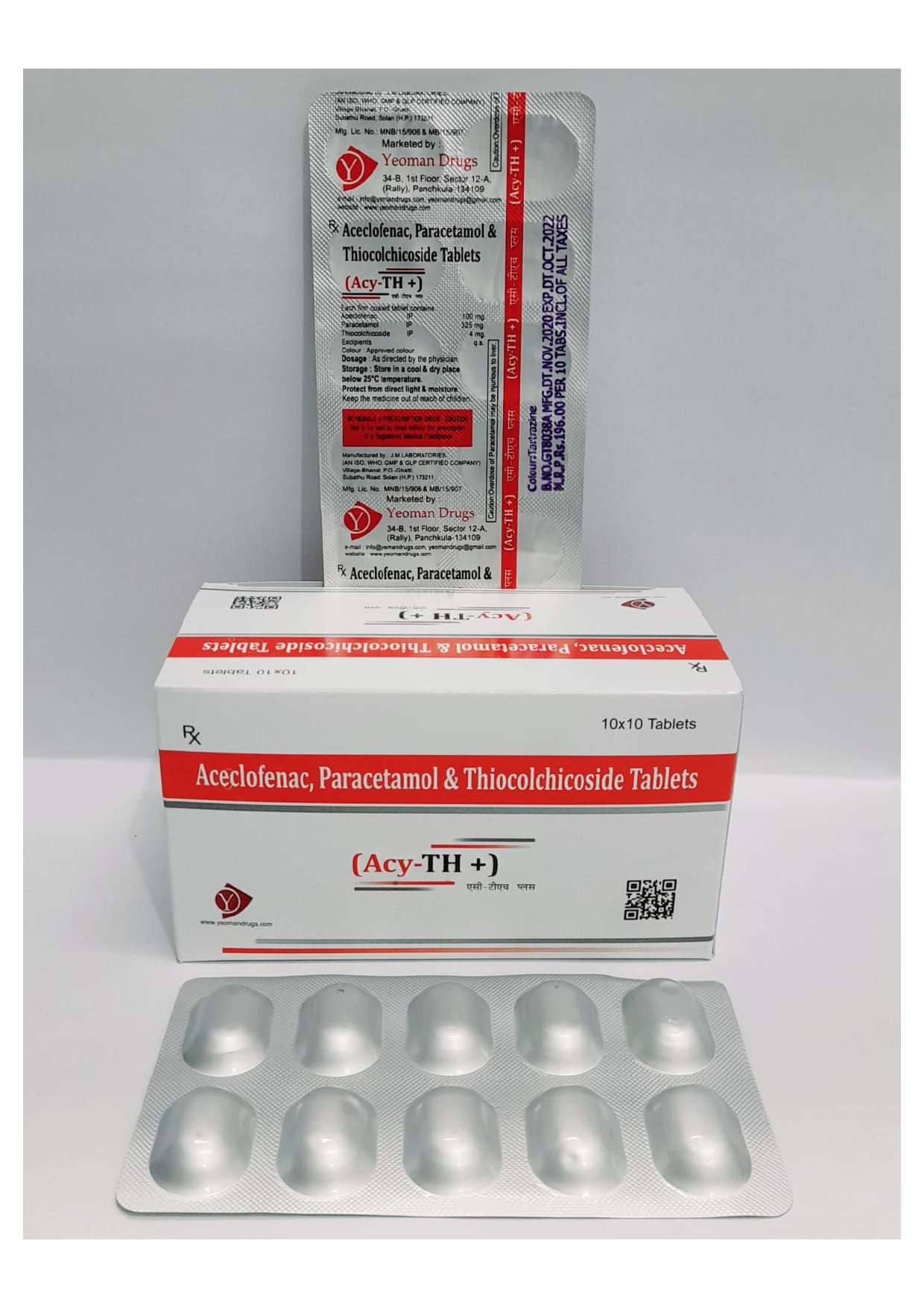 aceclofenac 100mg.+ paracetamol 325mg. + thiocolchicoside 4mg.