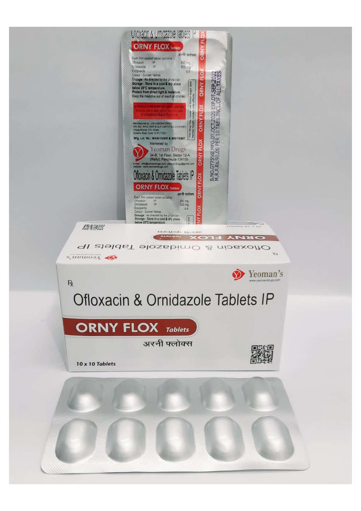 ofloxacin 200mg + ornidazole 500 mg. + lactic acid bacillus 60 million
spores