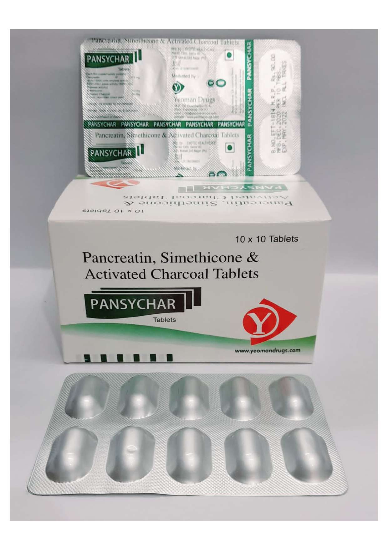 pancreatin+simethicone+activated charcoal