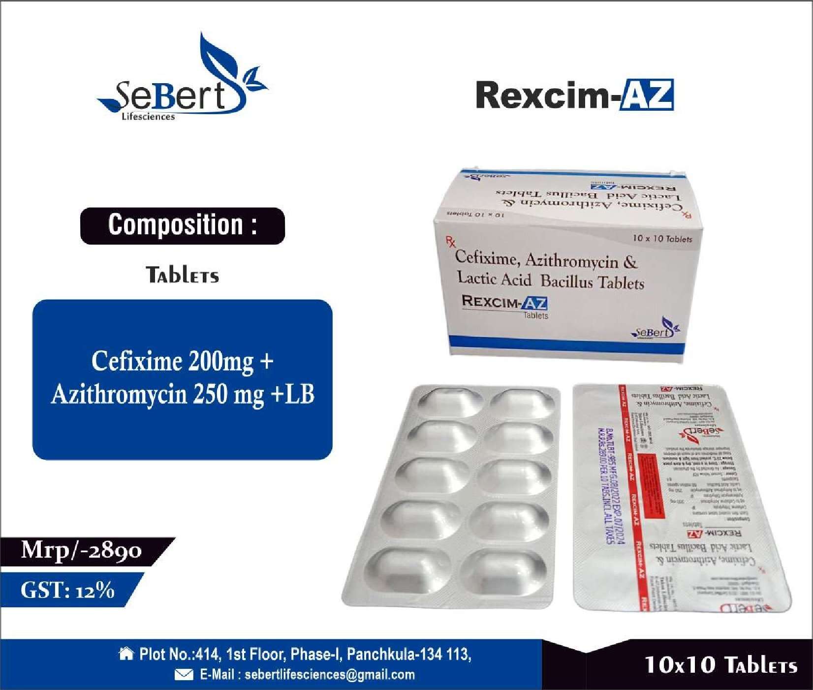 cefixime 200mg + azithromycin 250 mg +lb