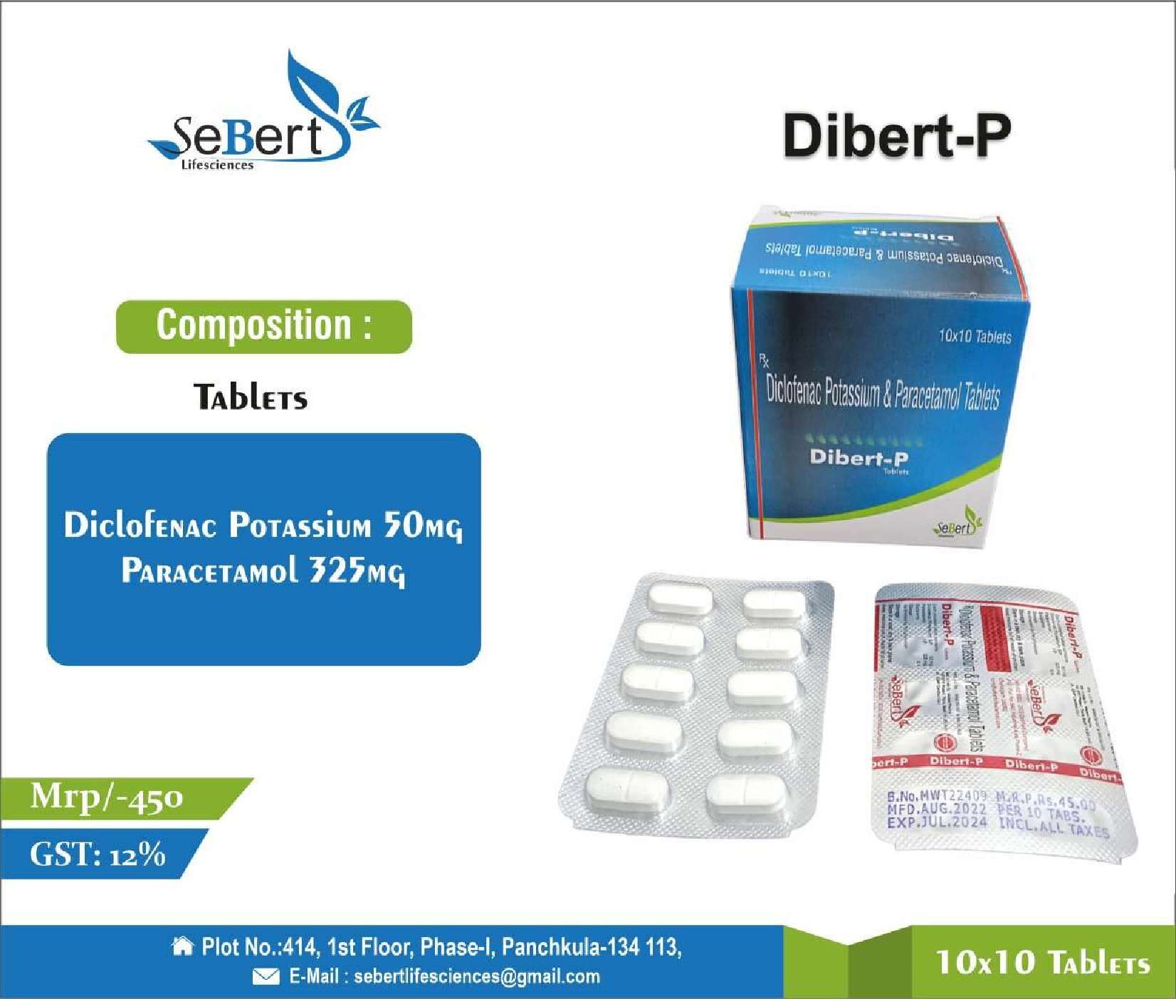 diclofenac potassium 50 mg+paracetamol 325 mg