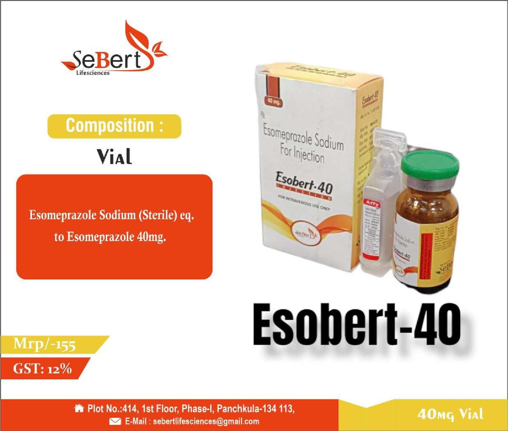 esomeprazole sodium (sterile) eq. to esomeprazole 40mg.