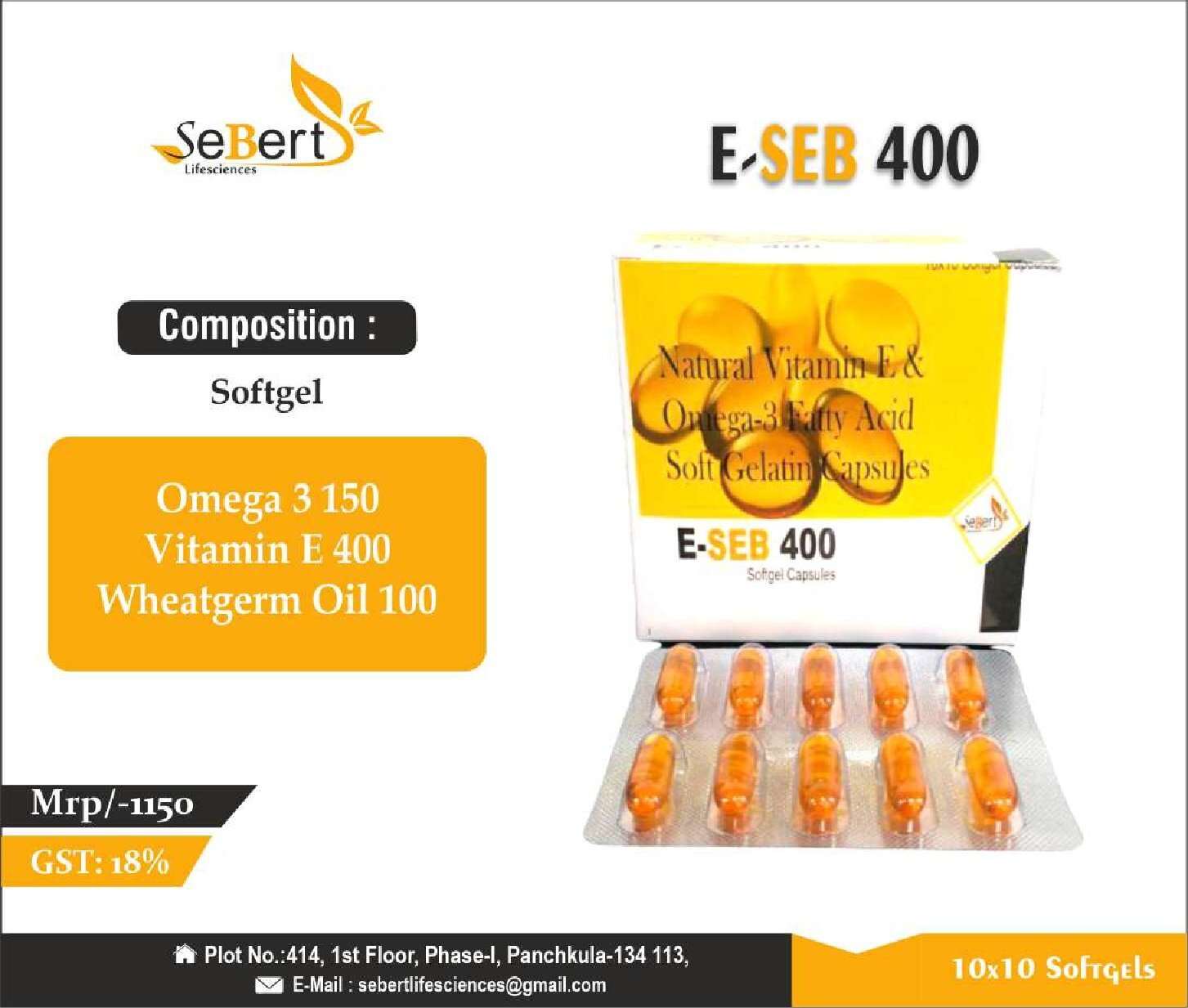 omega 3 150+ vitamin e 400 + wheatgerm oil 100