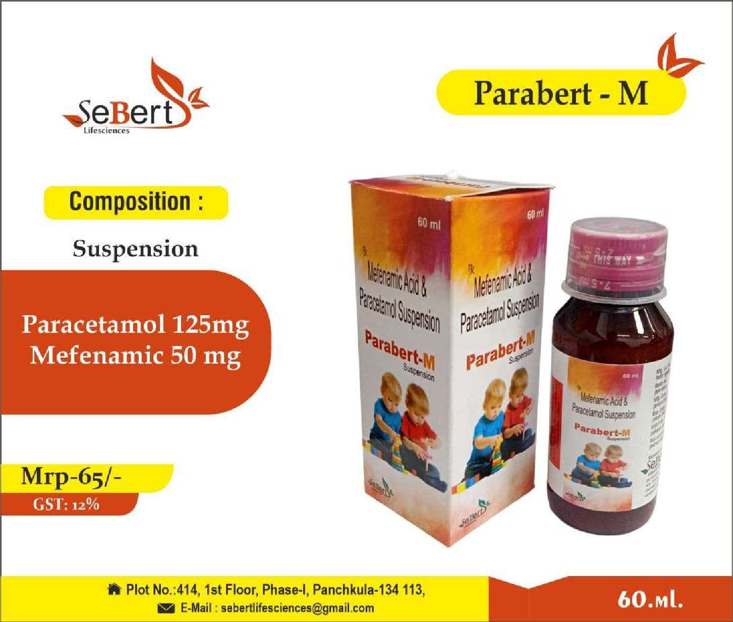 paracetamol 125mg + mefenamic 50 mg