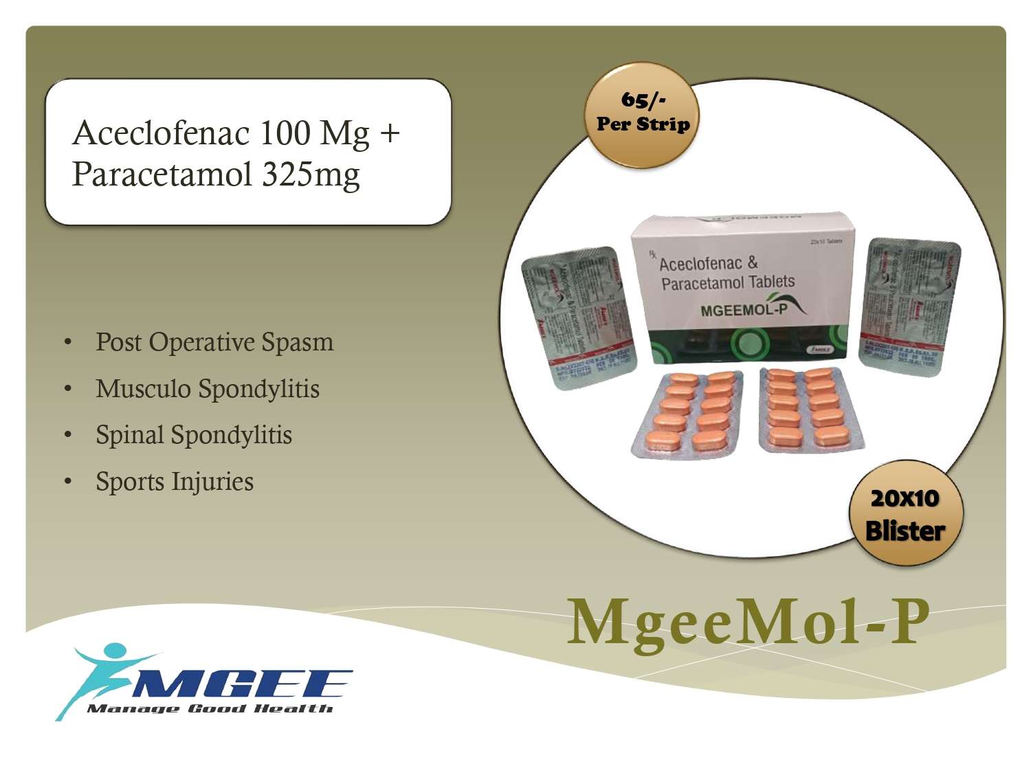 aceclofenac 100mg+ paracetamol 325 mg tablet