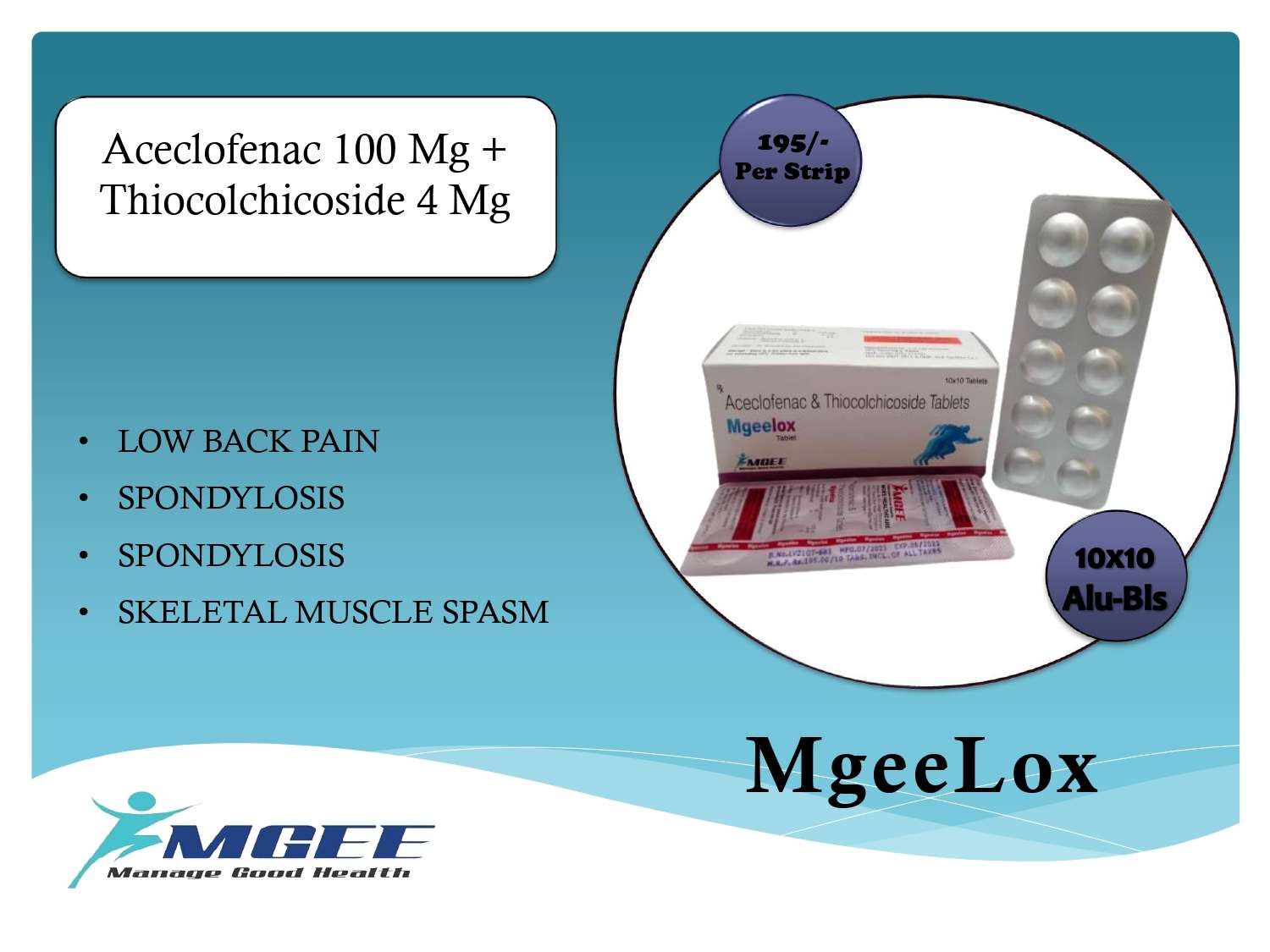aceclofenac 100mg + thiocolchicoside 4mg tablet