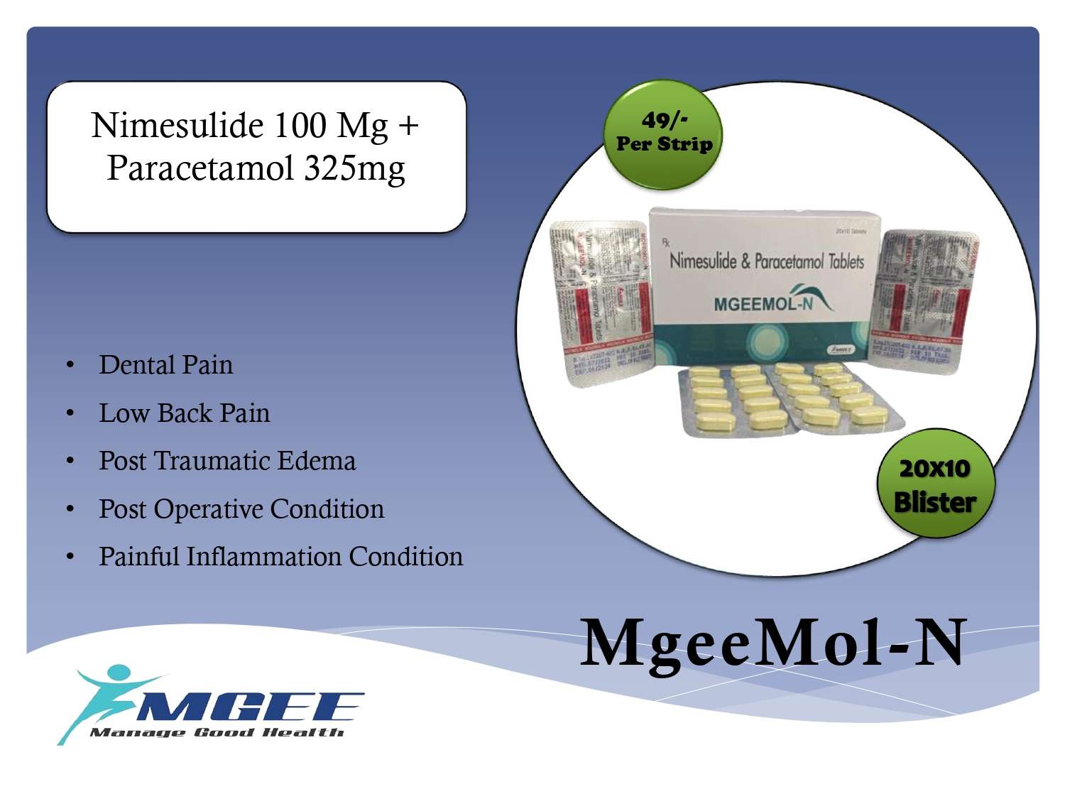 nimesulide 100 mg + paracetamol 325 mg