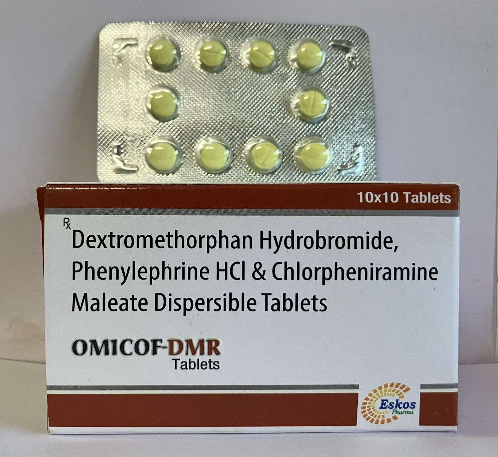 dexomethorphen 10 mg + cholropheniramine 2mg + phenynepherine 5 mg dispersible tablet