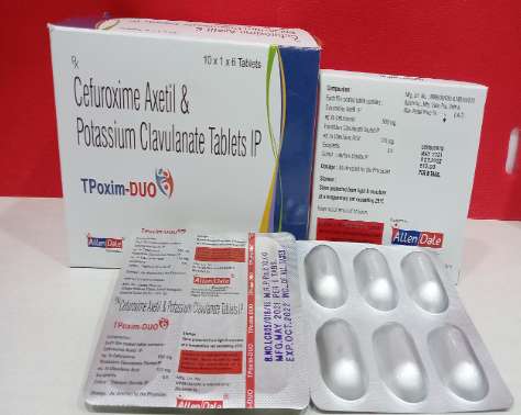 cefuroxime axetil 500 mg and potassium clavulanate 125 mg  (alu-alu)