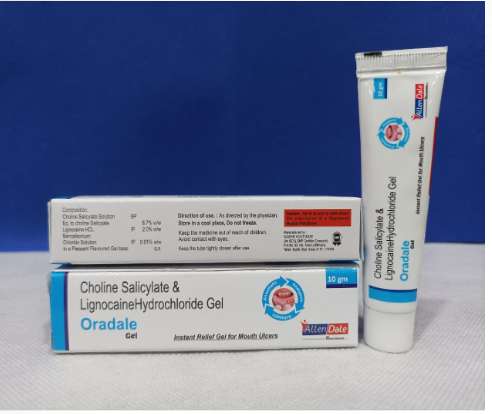 choline salicylate 8.7%w/w and lignocaine hydrochoride 2.0%w/w