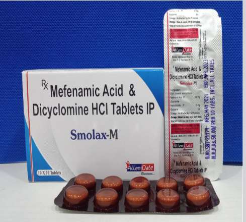 dicyclomine hcl 10mg + mefenamic acid 250 mg tablet