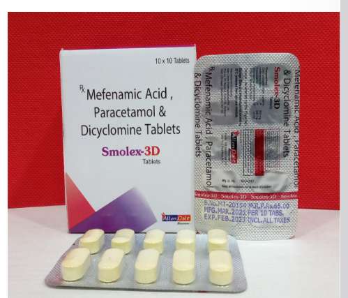 mefenamic acid 250 mg paracetamol 325 mg  dicyclomine hydrochloride 10 mg tablet