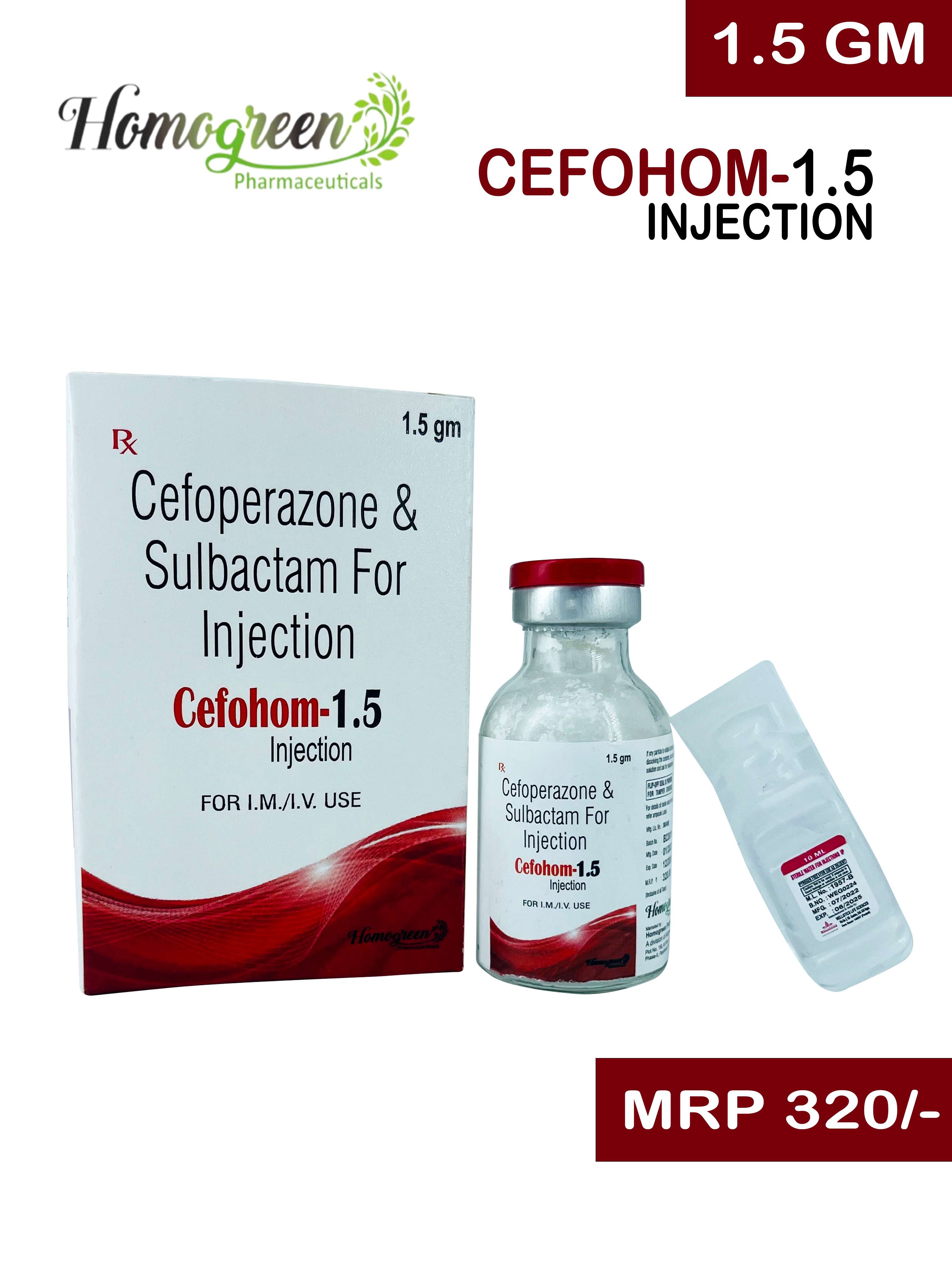 cefoperazone 1000mg +  sulbactum 500mg