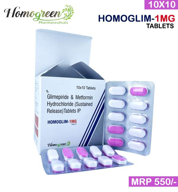 glimipride1mg+ metformine 500mg(sr)