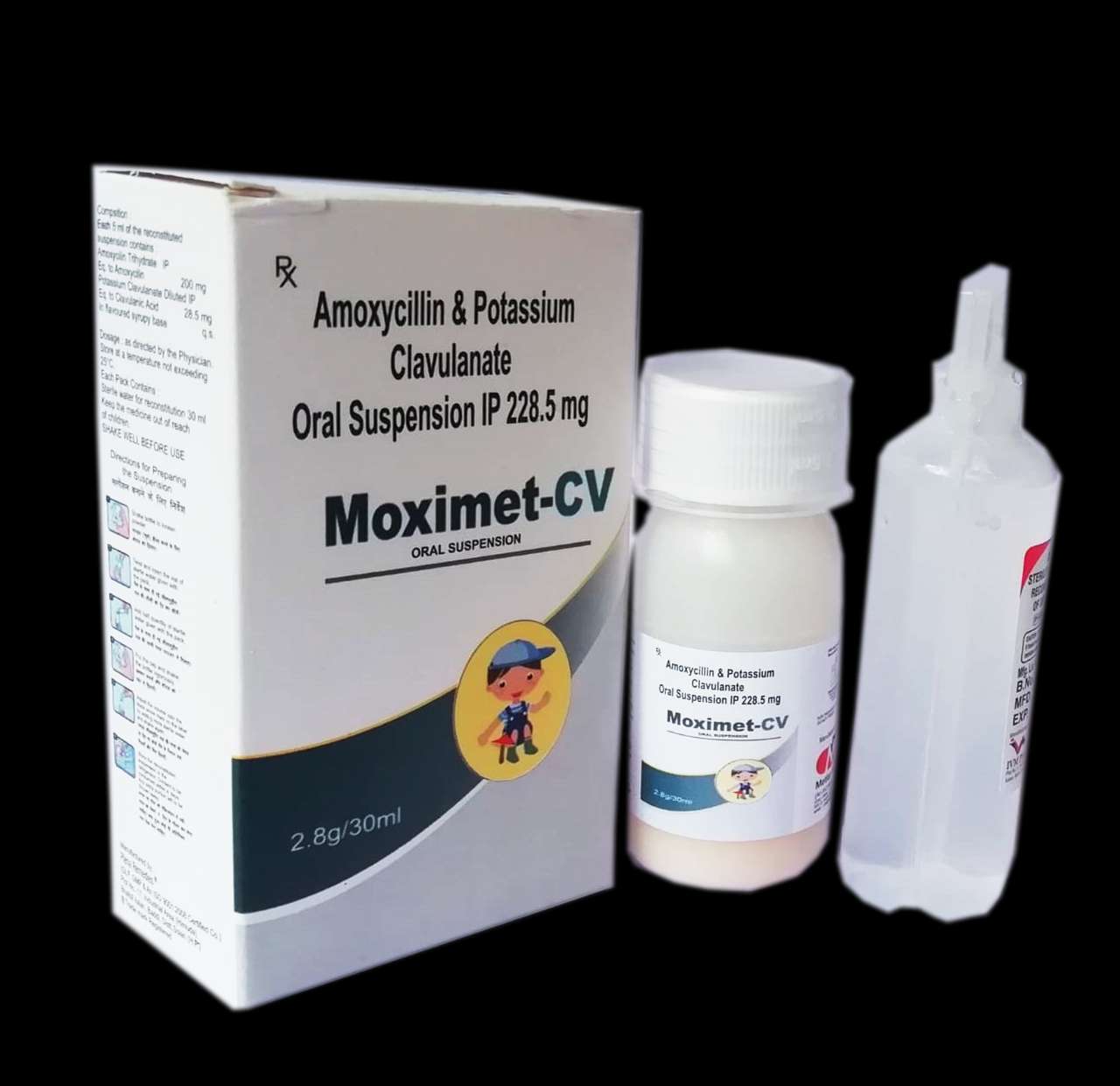 amoxycillin 200 mg + clavulanic acid 28.5 mg 
ml (with
